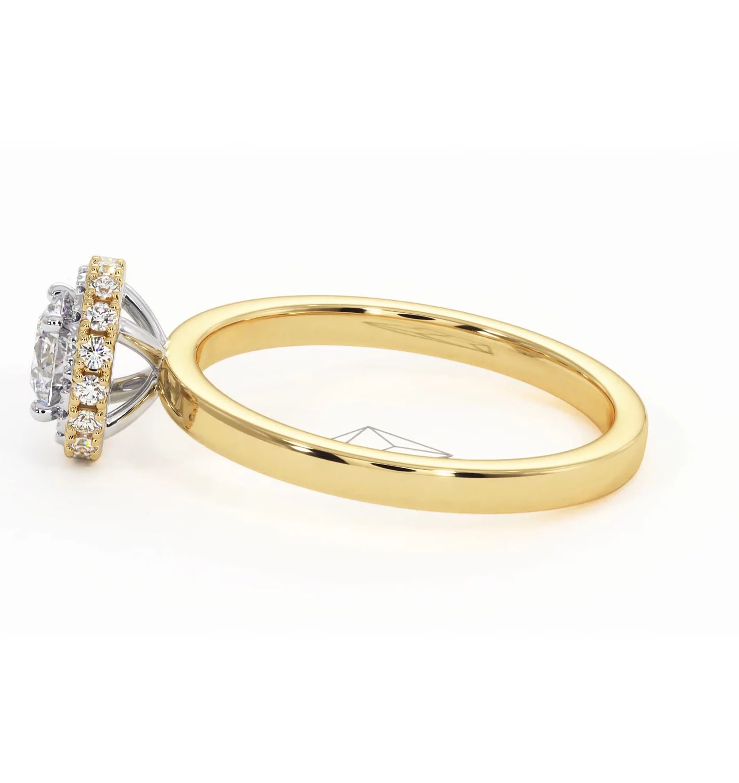 Eleanor Diamond Halo Engagement Ring in 18K Gold 0.65ct G/SI2 - Image 26