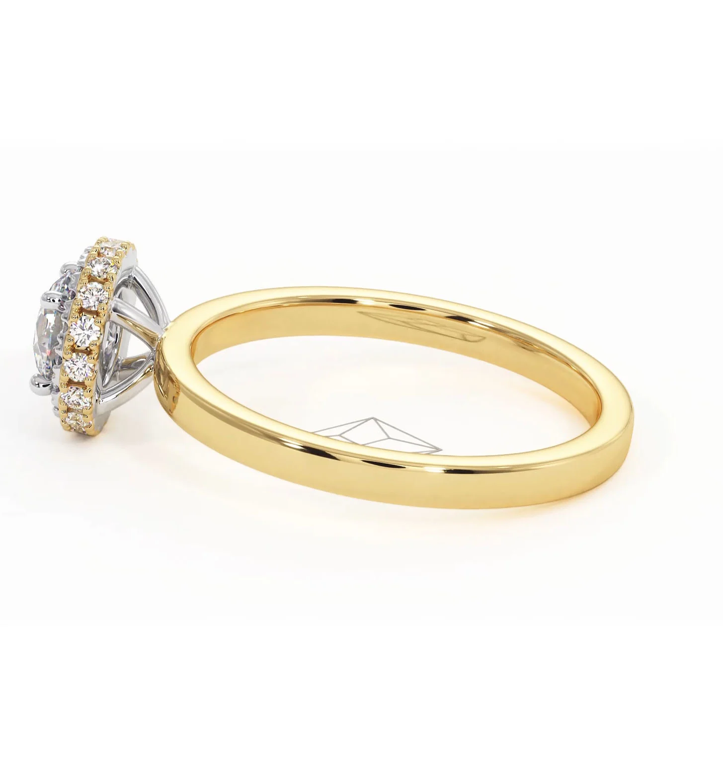 Eleanor Diamond Halo Engagement Ring in 18K Gold 0.65ct G/SI2 - Image 28
