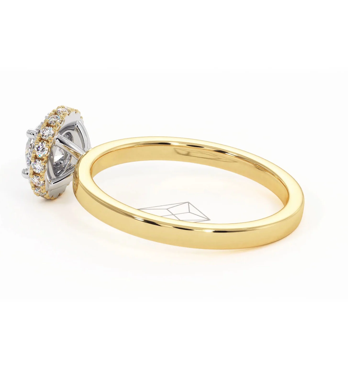 Eleanor Diamond Halo Engagement Ring in 18K Gold 0.65ct G/SI2 - Image 31