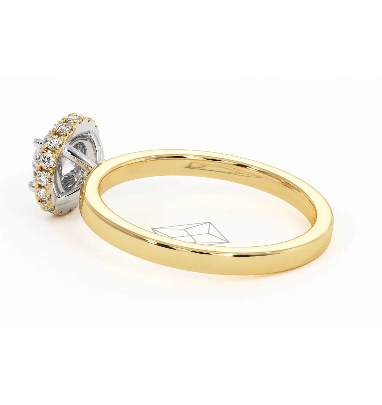 Eleanor Diamond Halo Engagement Ring in 18K Gold 0.65ct G/SI2 - Image 32