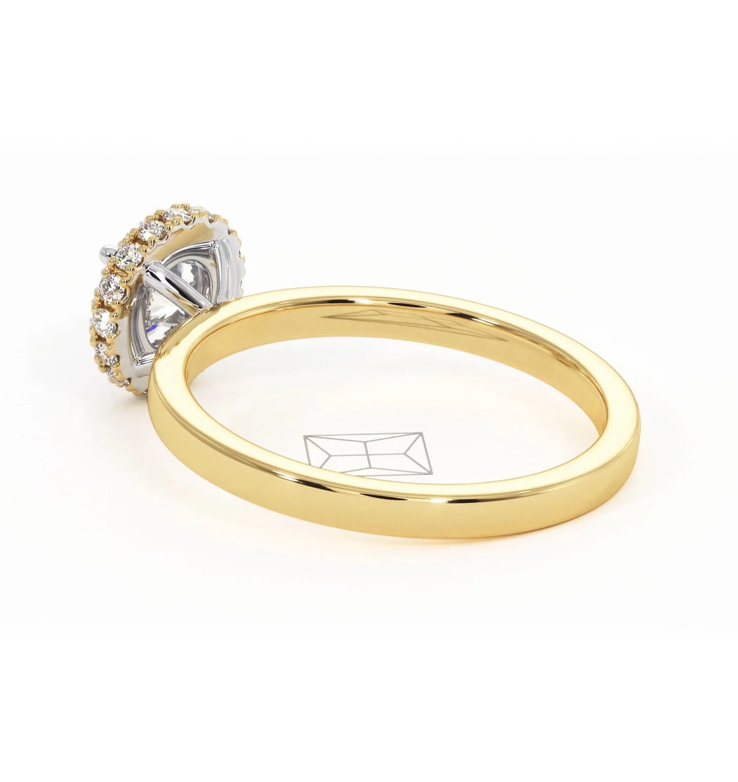 Eleanor Diamond Halo Engagement Ring in 18K Gold 0.65ct G/SI2 - Image 35