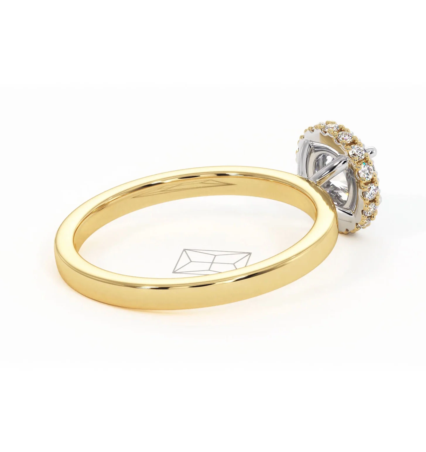 Eleanor Diamond Halo Engagement Ring in 18K Gold 0.65ct G/SI2 - Image 58