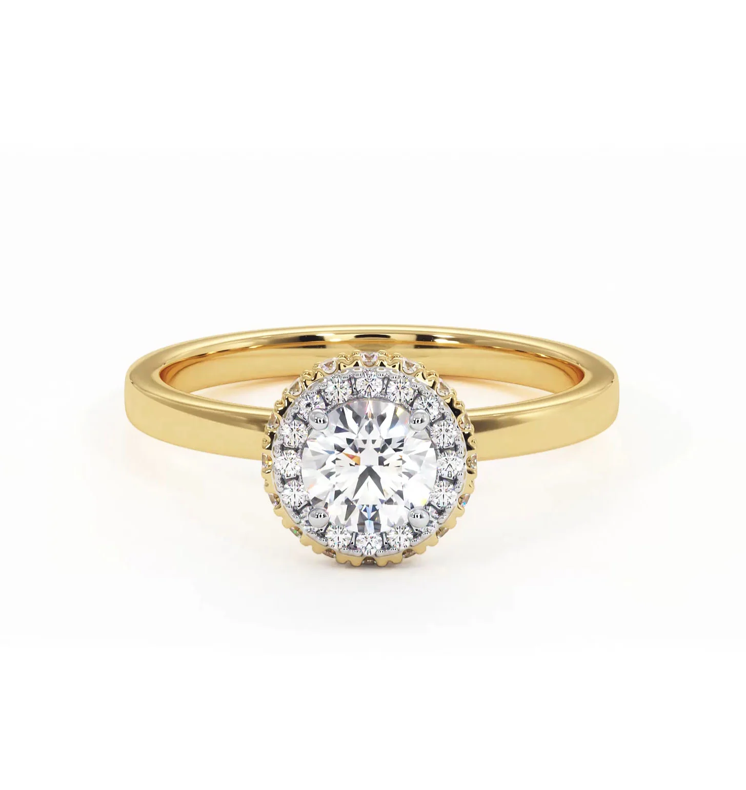 Eleanor Diamond Halo Engagement Ring in 18K Gold 0.65ct G/SI2 - Image 6