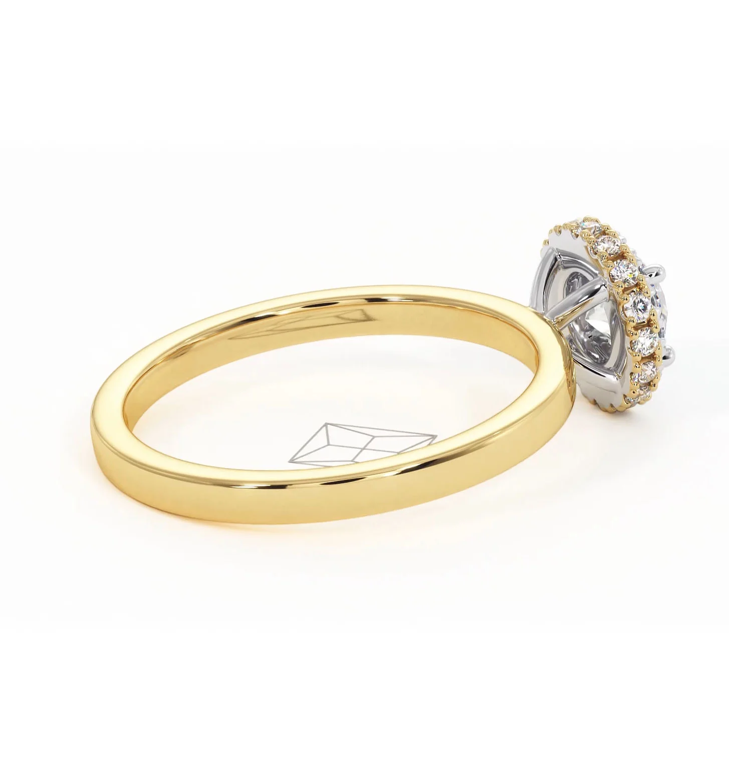 Eleanor Diamond Halo Engagement Ring in 18K Gold 0.65ct G/SI2 - Image 60