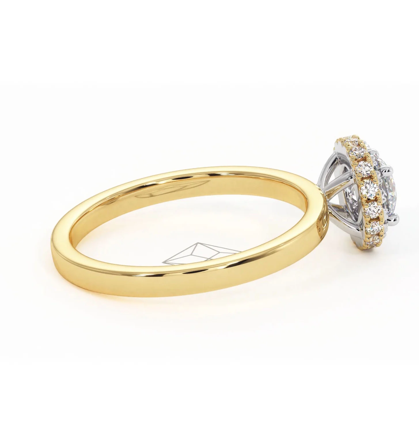 Eleanor Diamond Halo Engagement Ring in 18K Gold 0.65ct G/SI2 - Image 63