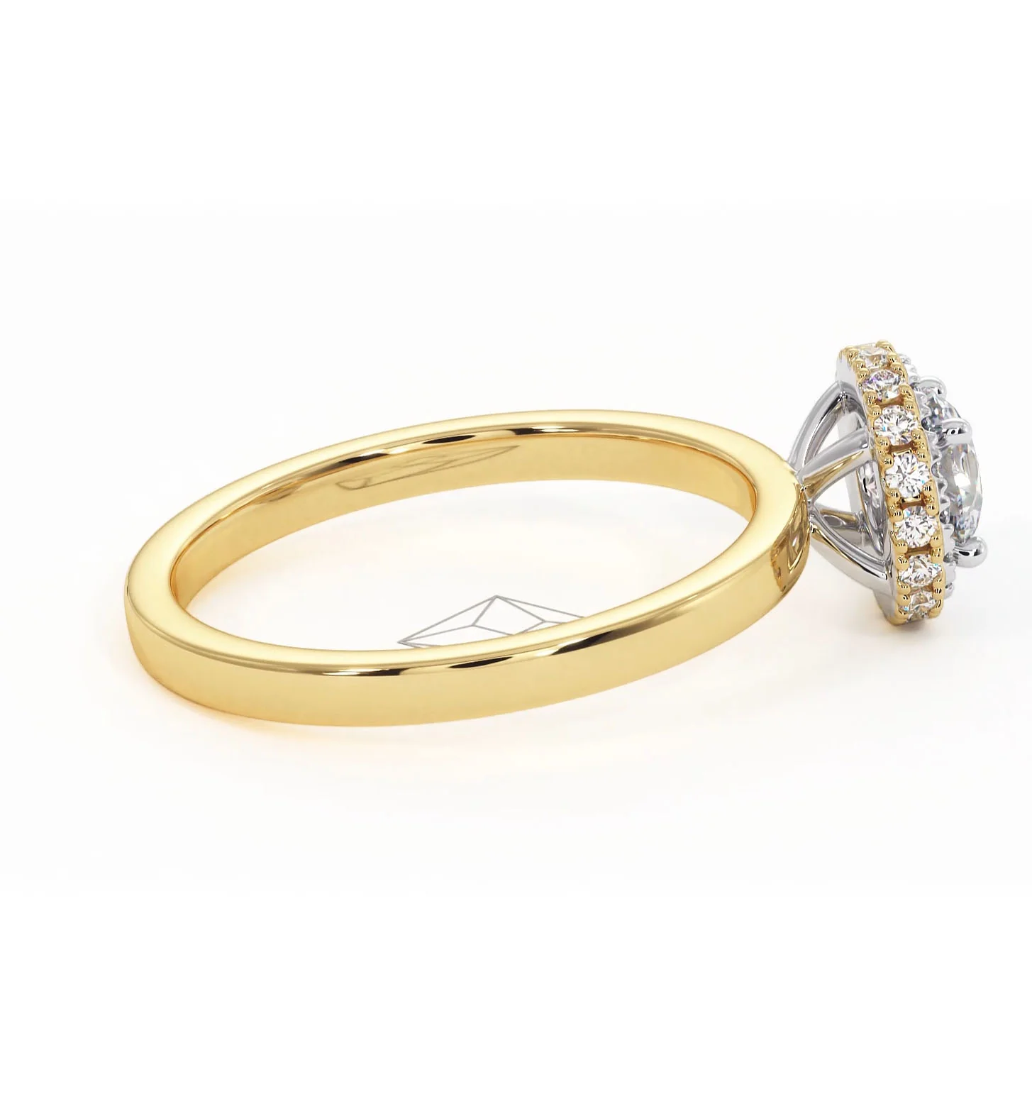 Eleanor Diamond Halo Engagement Ring in 18K Gold 0.65ct G/SI2 - Image 64