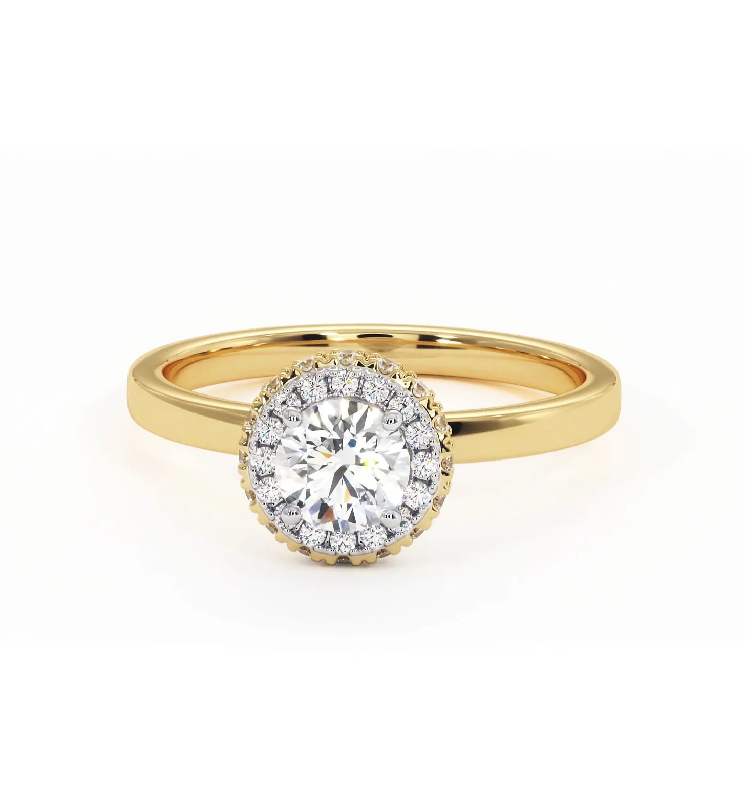 Eleanor Diamond Halo Engagement Ring in 18K Gold 0.65ct G/SI2 - Image 7