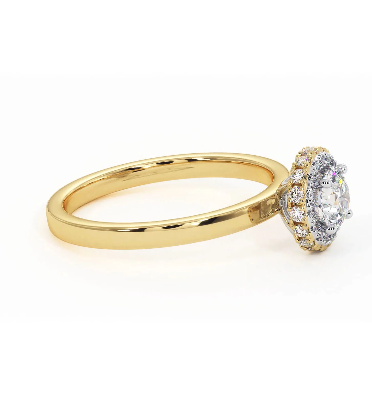 Eleanor Diamond Halo Engagement Ring in 18K Gold 0.65ct G/SI2 - Image 71