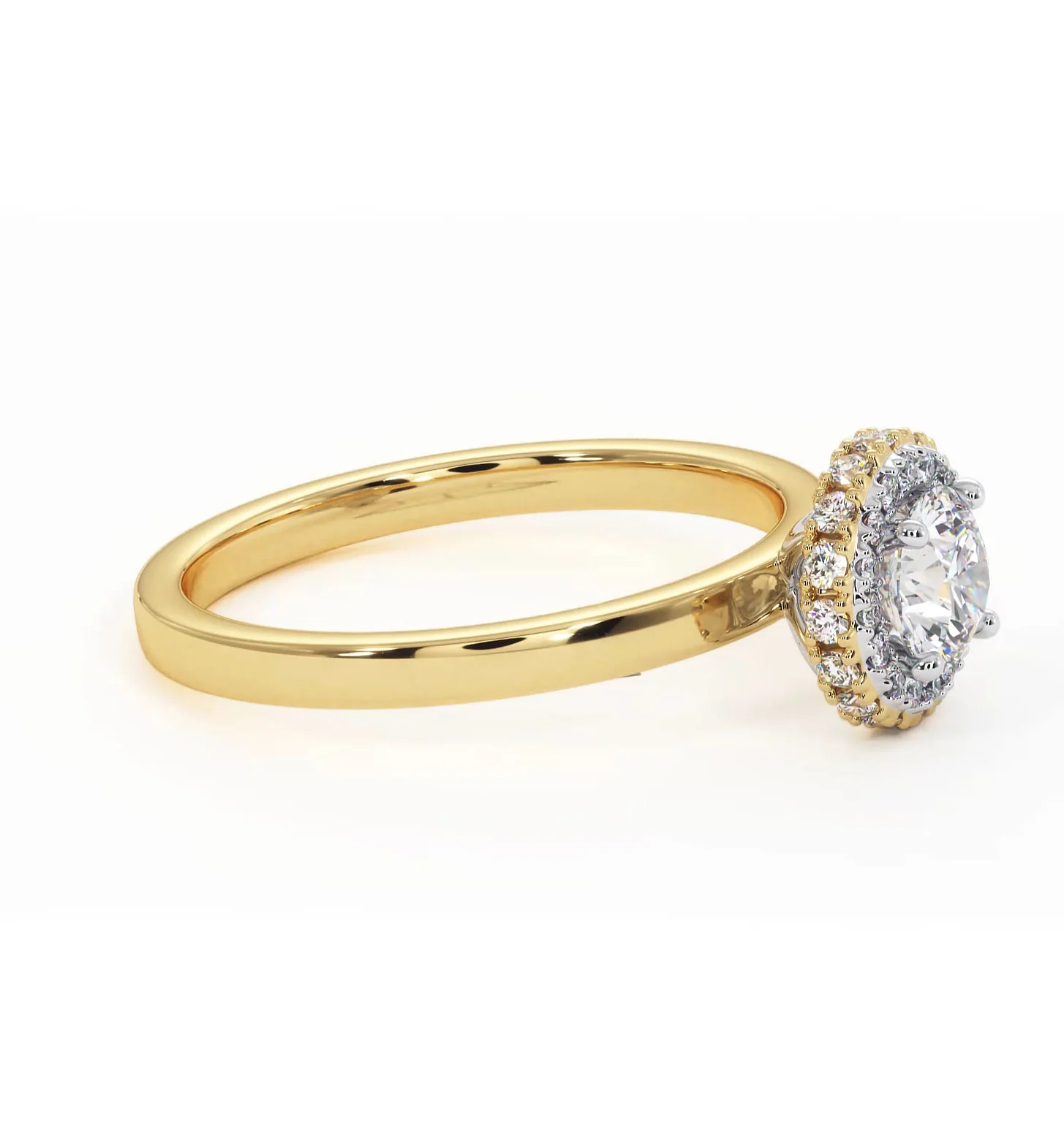 Eleanor Diamond Halo Engagement Ring in 18K Gold 0.65ct G/SI2 - Image 72