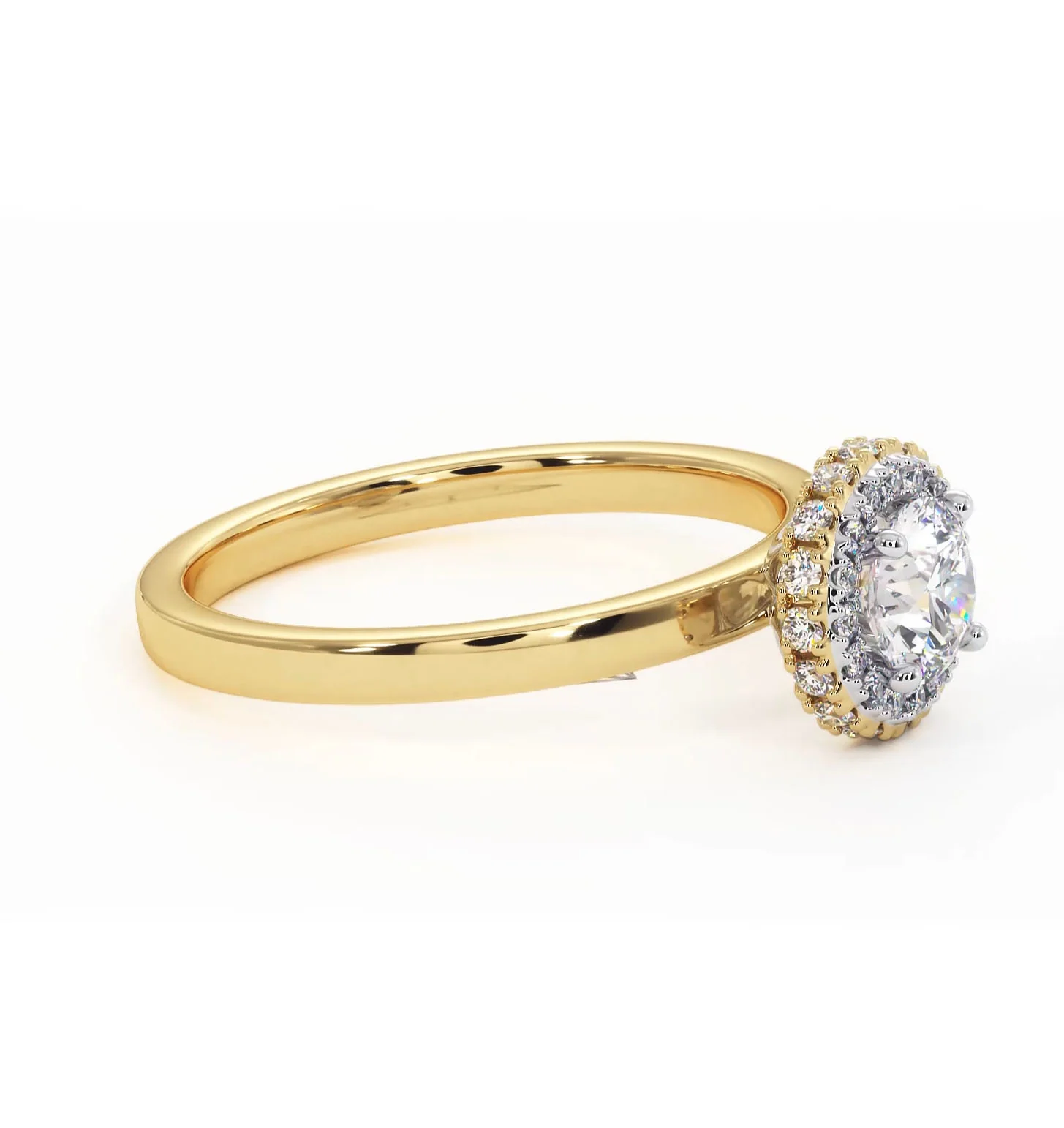 Eleanor Diamond Halo Engagement Ring in 18K Gold 0.65ct G/SI2 - Image 73