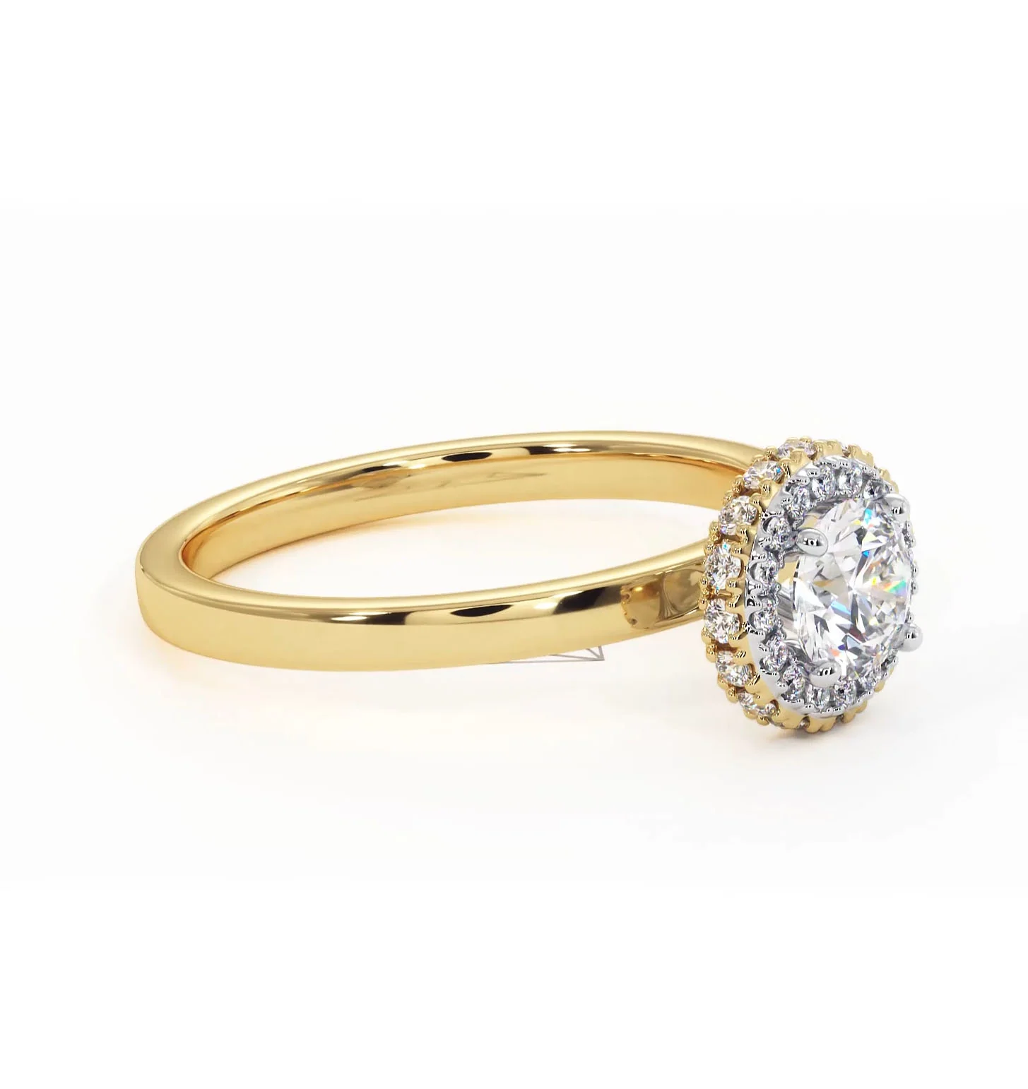 Eleanor Diamond Halo Engagement Ring in 18K Gold 0.65ct G/SI2 - Image 75