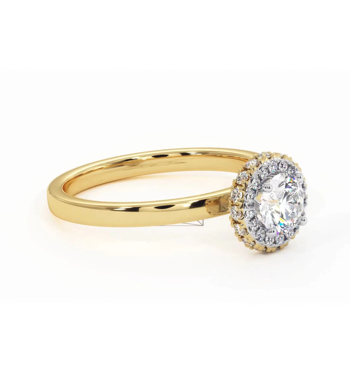 Eleanor Diamond Halo Engagement Ring in 18K Gold 0.65ct G/SI2 - Image 76