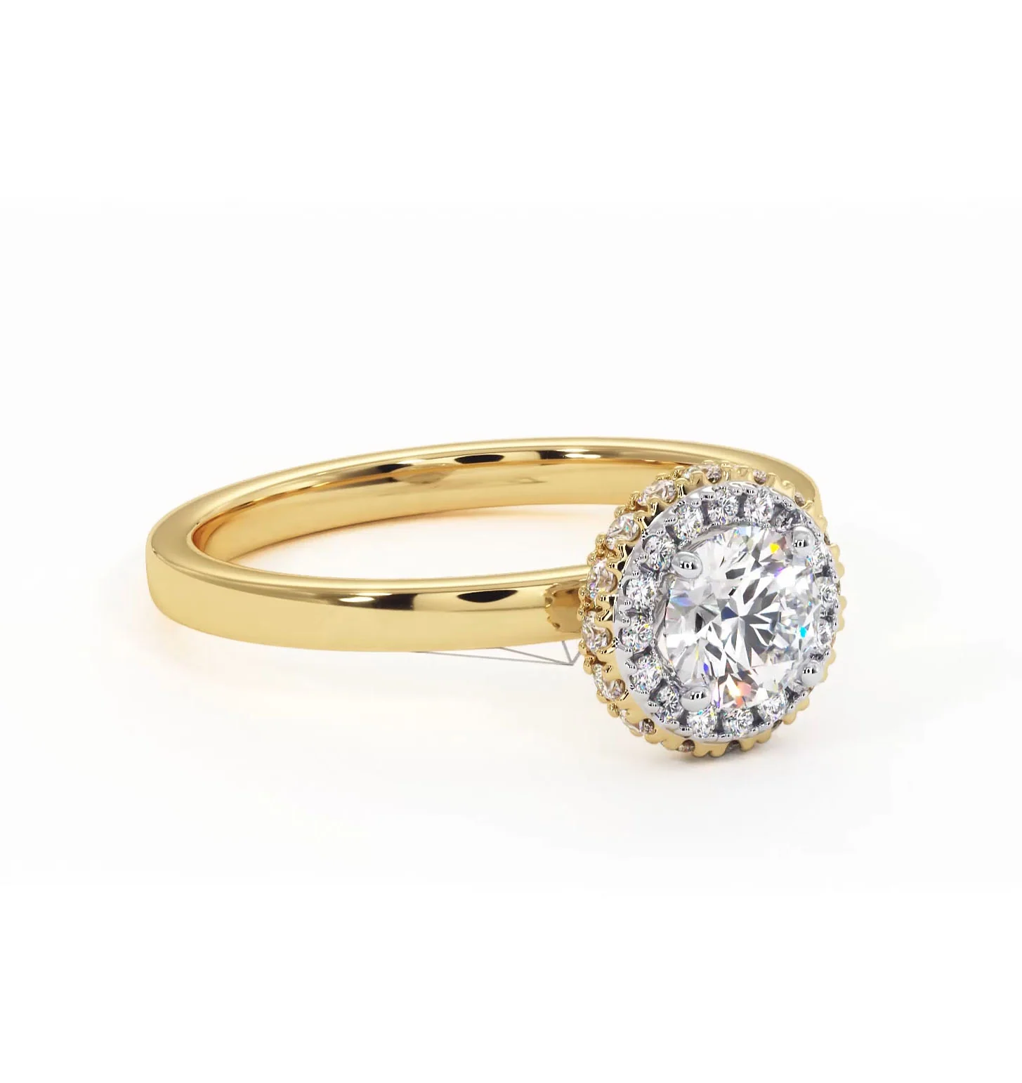 Eleanor Diamond Halo Engagement Ring in 18K Gold 0.65ct G/SI2 - Image 79