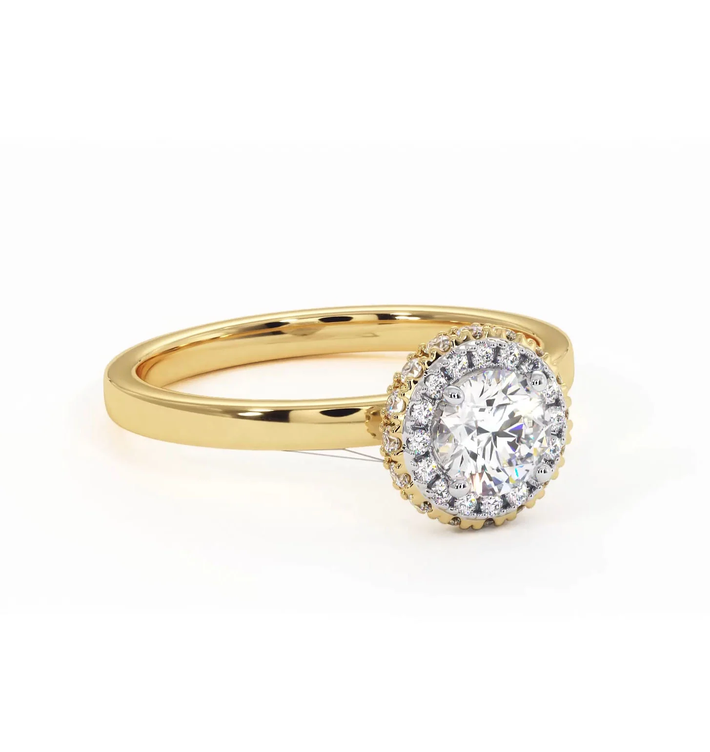 Eleanor Diamond Halo Engagement Ring in 18K Gold 0.65ct G/SI2 - Image 80