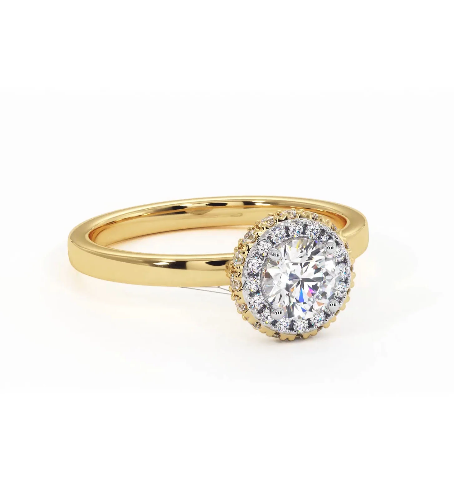 Eleanor Diamond Halo Engagement Ring in 18K Gold 0.65ct G/SI2 - Image 81