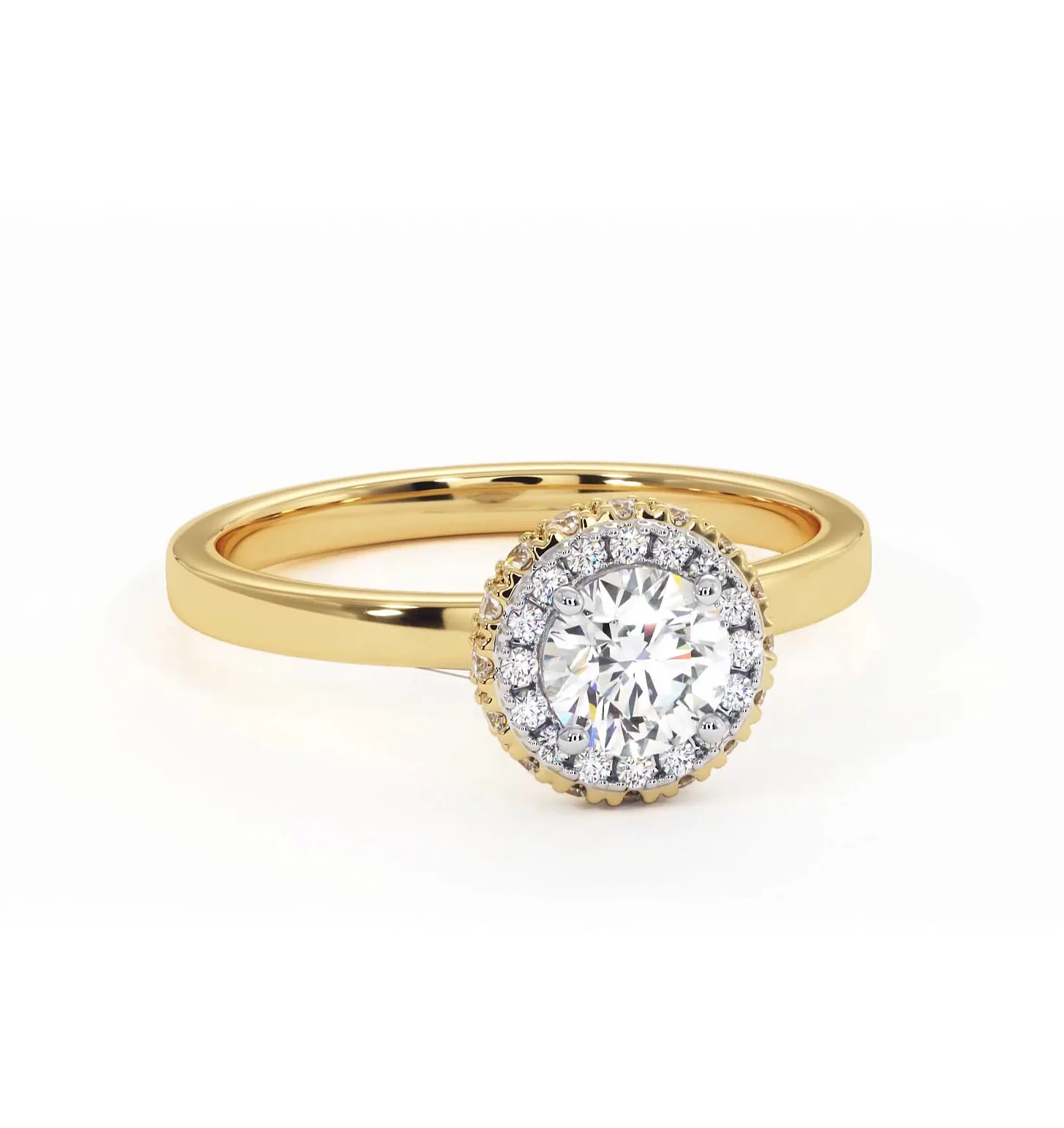 Eleanor Diamond Halo Engagement Ring in 18K Gold 0.65ct G/SI2 - Image 83