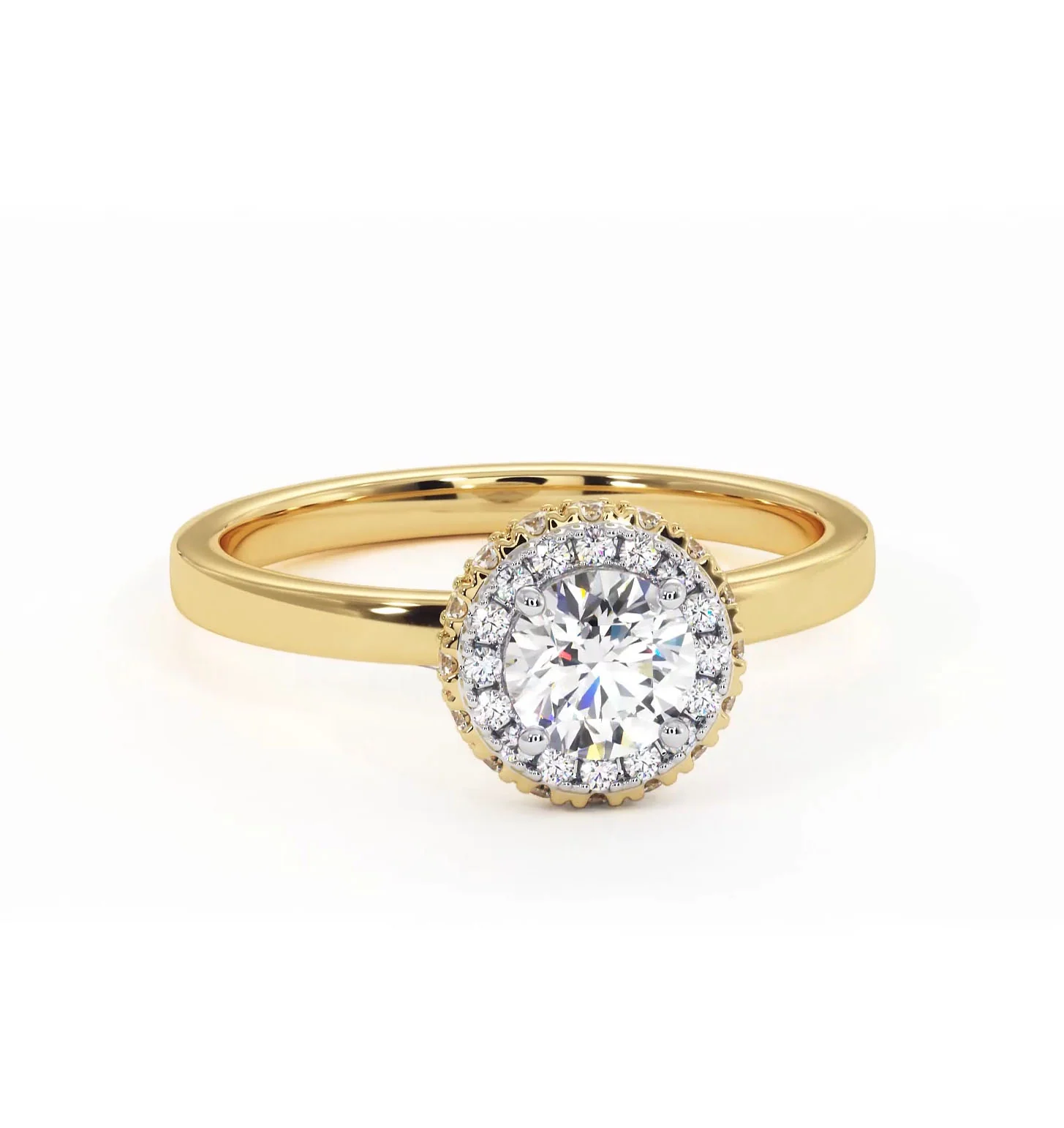 Eleanor Diamond Halo Engagement Ring in 18K Gold 0.65ct G/SI2 - Image 84