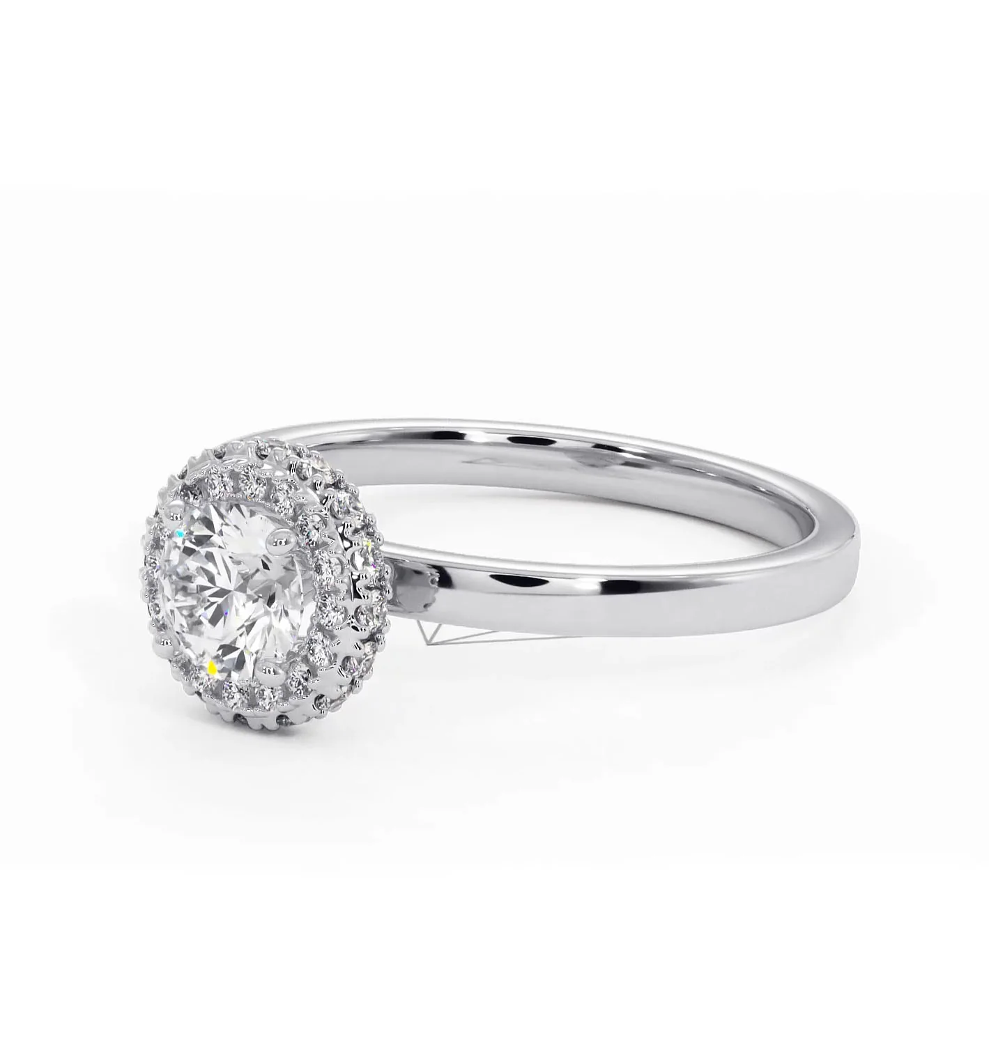 Eleanor Diamond Halo Engagement Ring in Platinum 0.65ct G/SI2 - Image 14