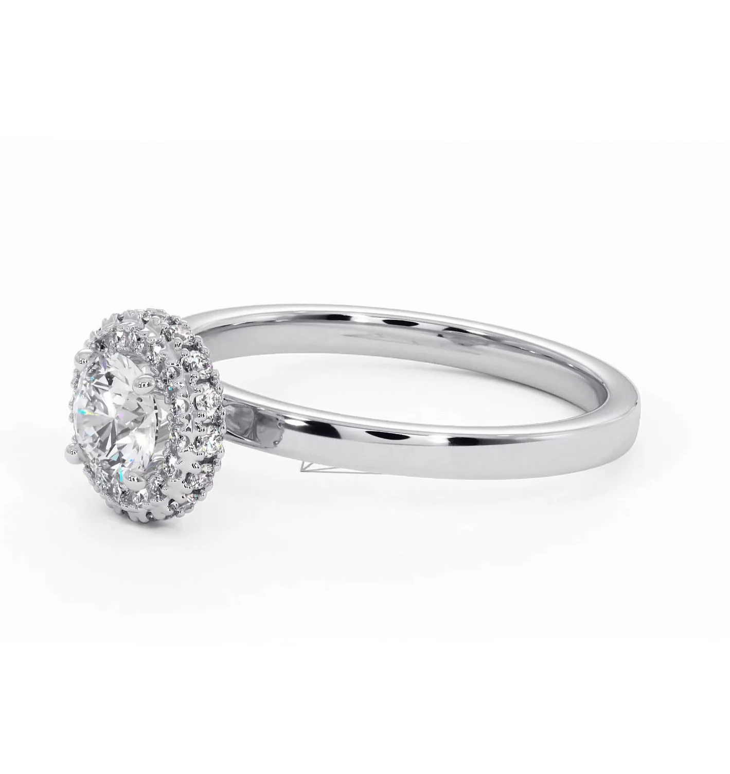 Eleanor Diamond Halo Engagement Ring in Platinum 0.65ct G/SI2 - Image 17