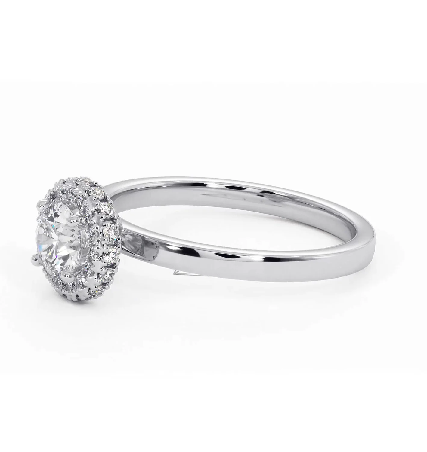 Eleanor Diamond Halo Engagement Ring in Platinum 0.65ct G/SI2 - Image 18