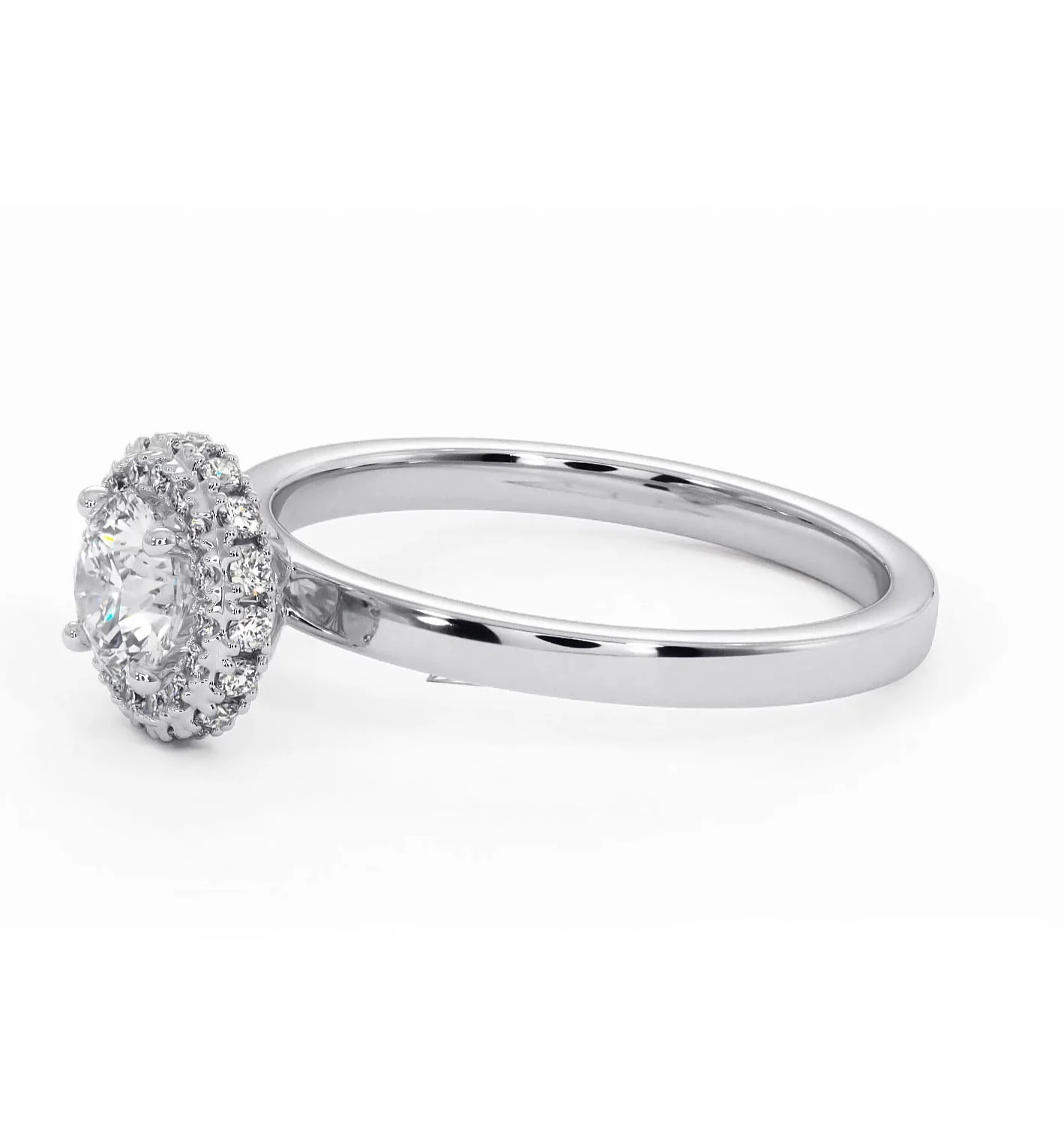 Eleanor Diamond Halo Engagement Ring in Platinum 0.65ct G/SI2 - Image 19