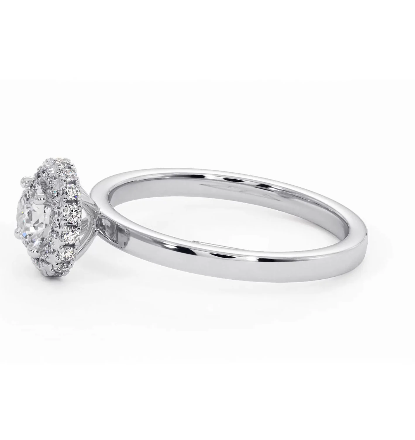 Eleanor Diamond Halo Engagement Ring in Platinum 0.65ct G/SI2 - Image 22