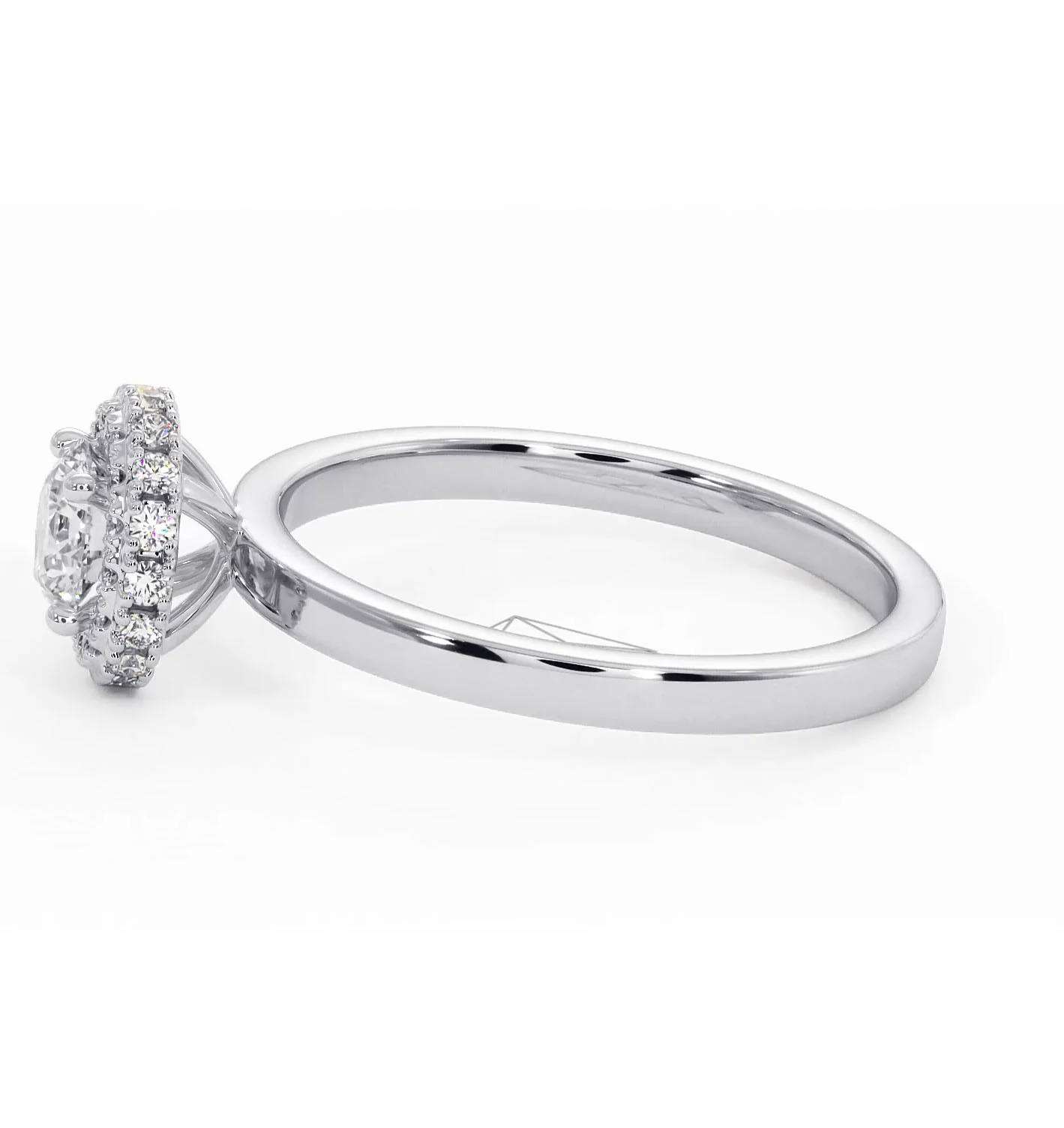 Eleanor Diamond Halo Engagement Ring in Platinum 0.65ct G/SI2 - Image 24