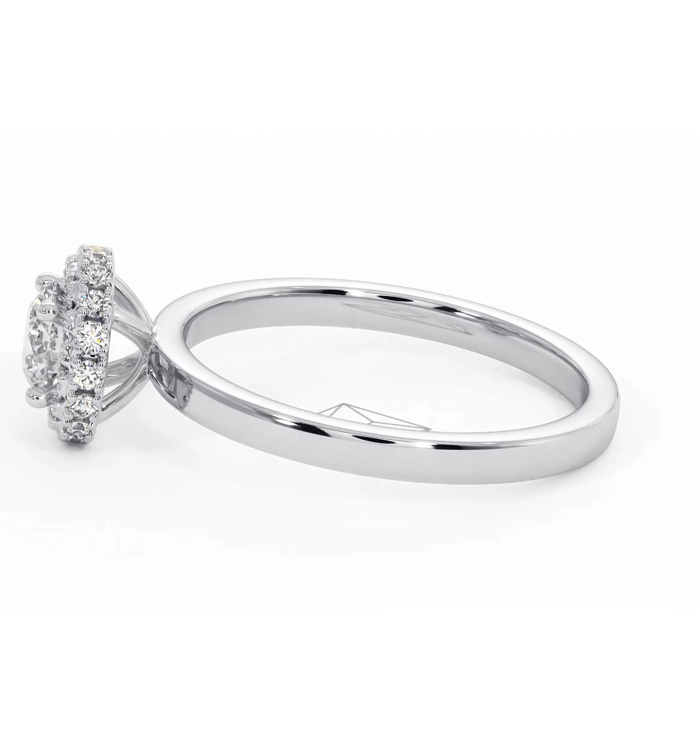 Eleanor Diamond Halo Engagement Ring in Platinum 0.65ct G/SI2 - Image 25