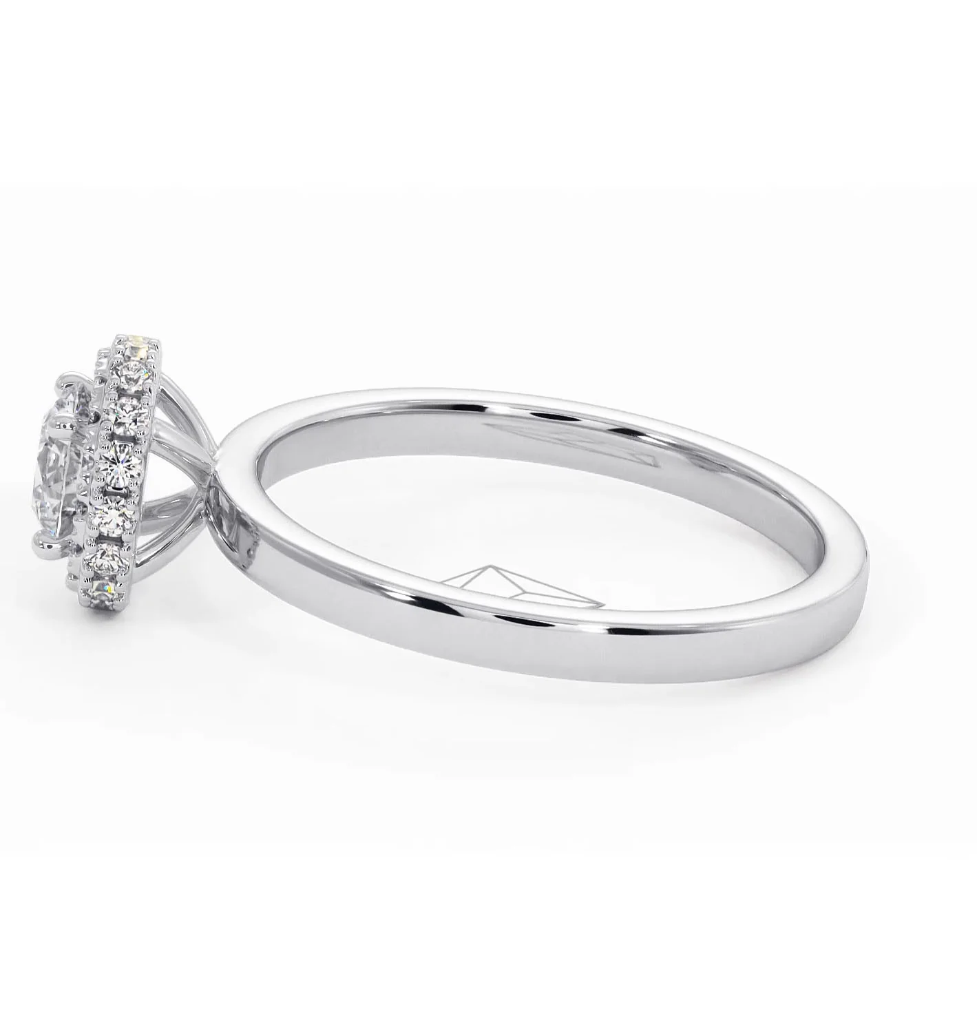 Eleanor Diamond Halo Engagement Ring in Platinum 0.65ct G/SI2 - Image 26