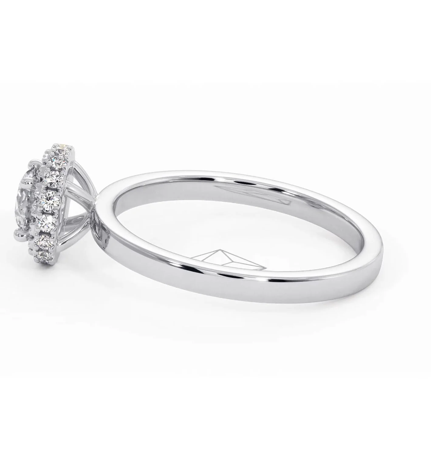 Eleanor Diamond Halo Engagement Ring in Platinum 0.65ct G/SI2 - Image 27