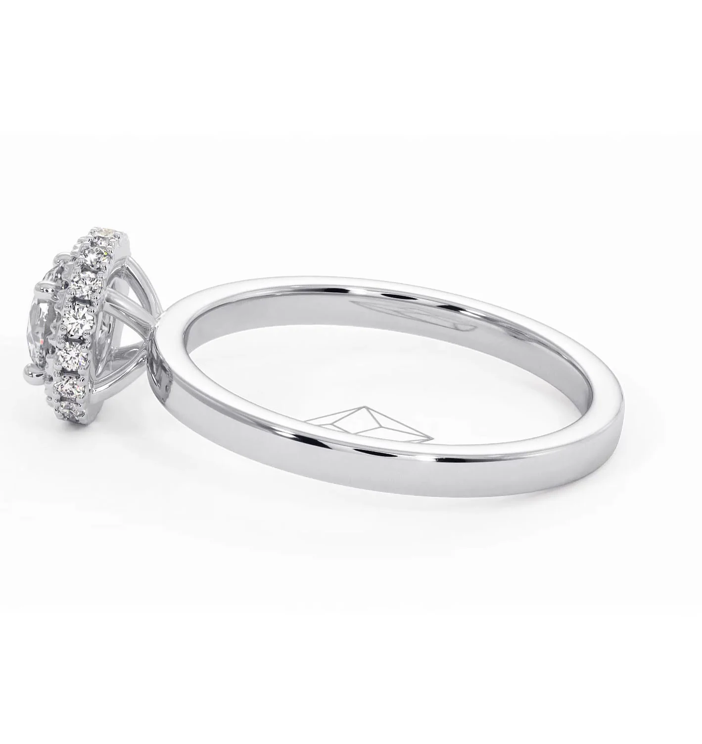 Eleanor Diamond Halo Engagement Ring in Platinum 0.65ct G/SI2 - Image 28
