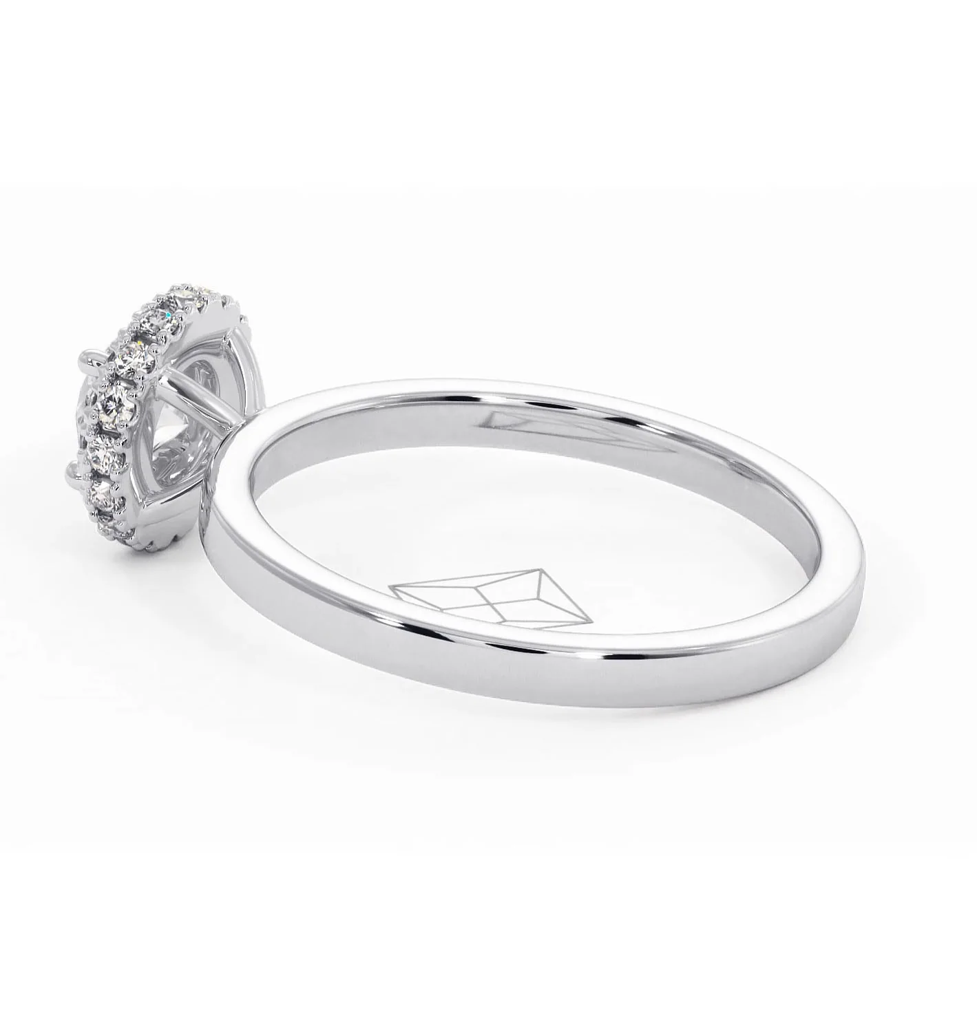 Eleanor Diamond Halo Engagement Ring in Platinum 0.65ct G/SI2 - Image 32
