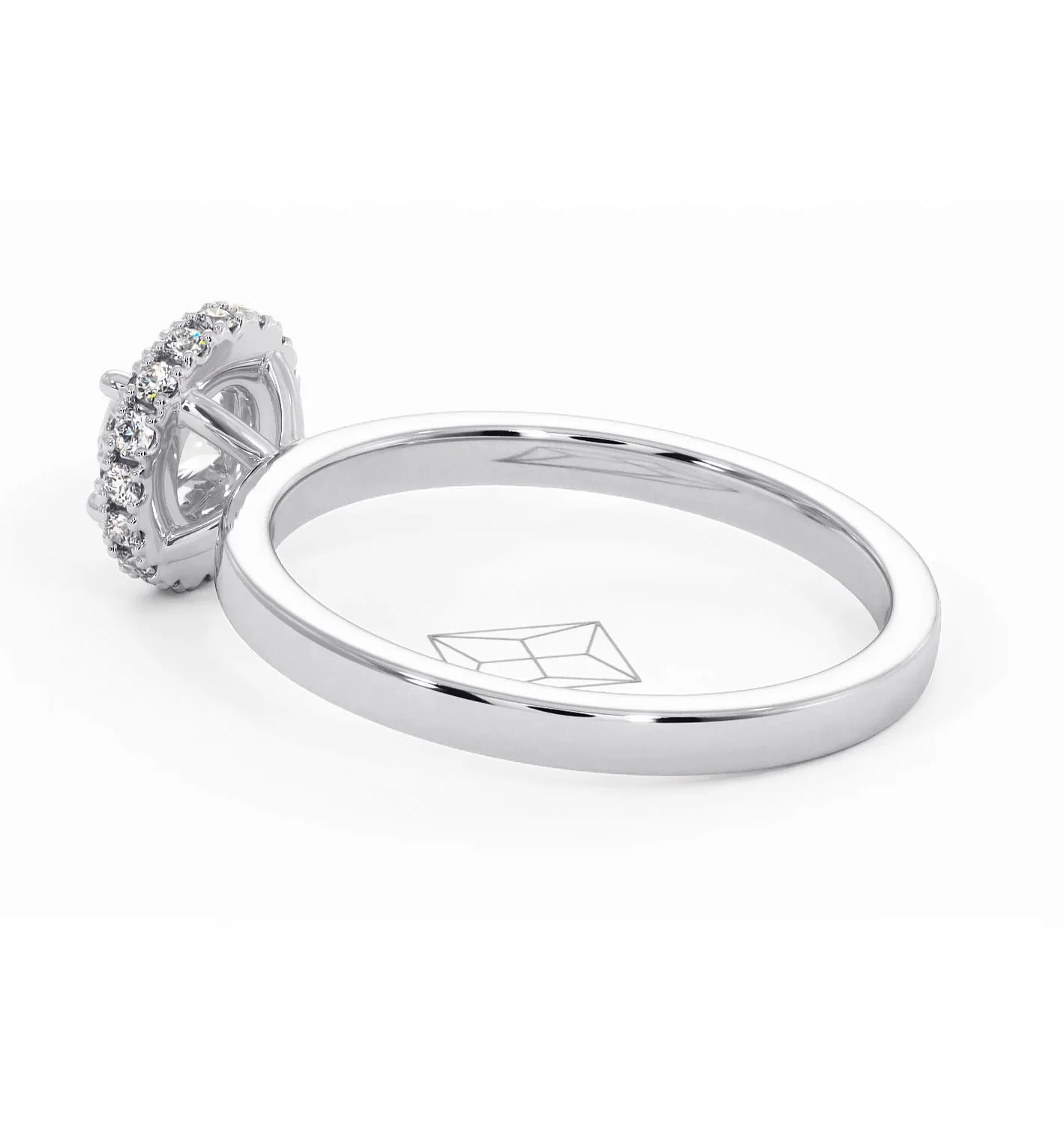 Eleanor Diamond Halo Engagement Ring in Platinum 0.65ct G/SI2 - Image 33