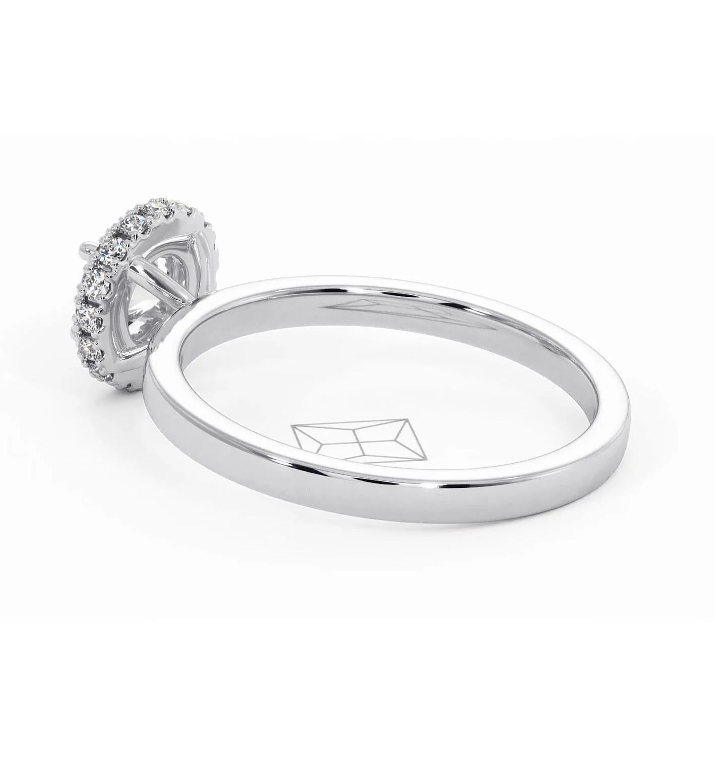 Eleanor Diamond Halo Engagement Ring in Platinum 0.65ct G/SI2 - Image 34