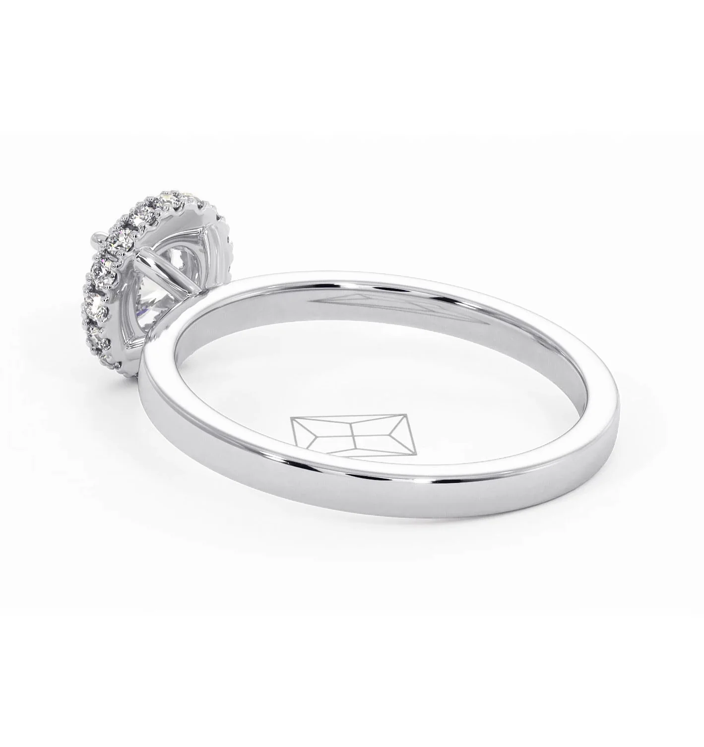 Eleanor Diamond Halo Engagement Ring in Platinum 0.65ct G/SI2 - Image 35