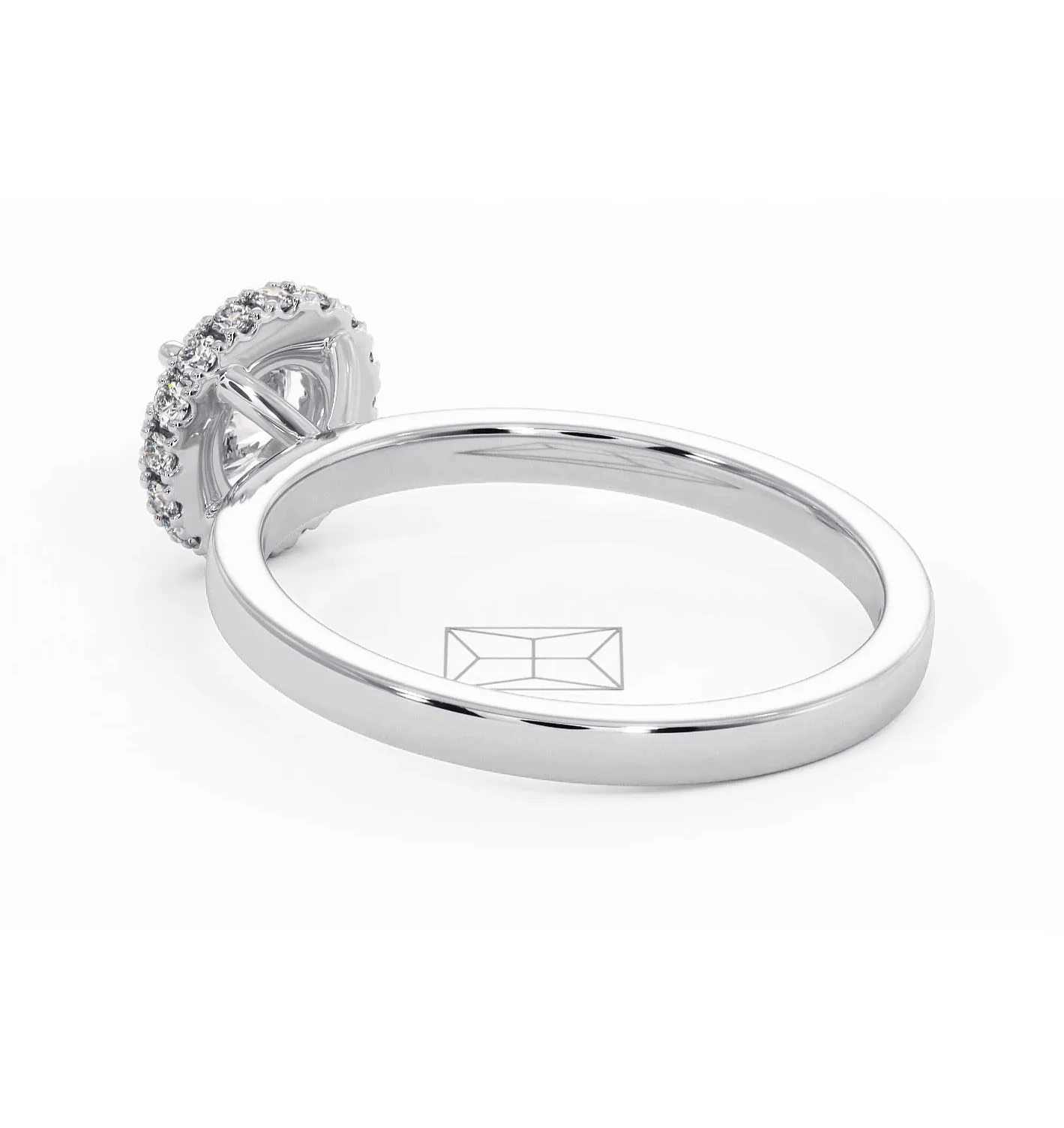 Eleanor Diamond Halo Engagement Ring in Platinum 0.65ct G/SI2 - Image 36