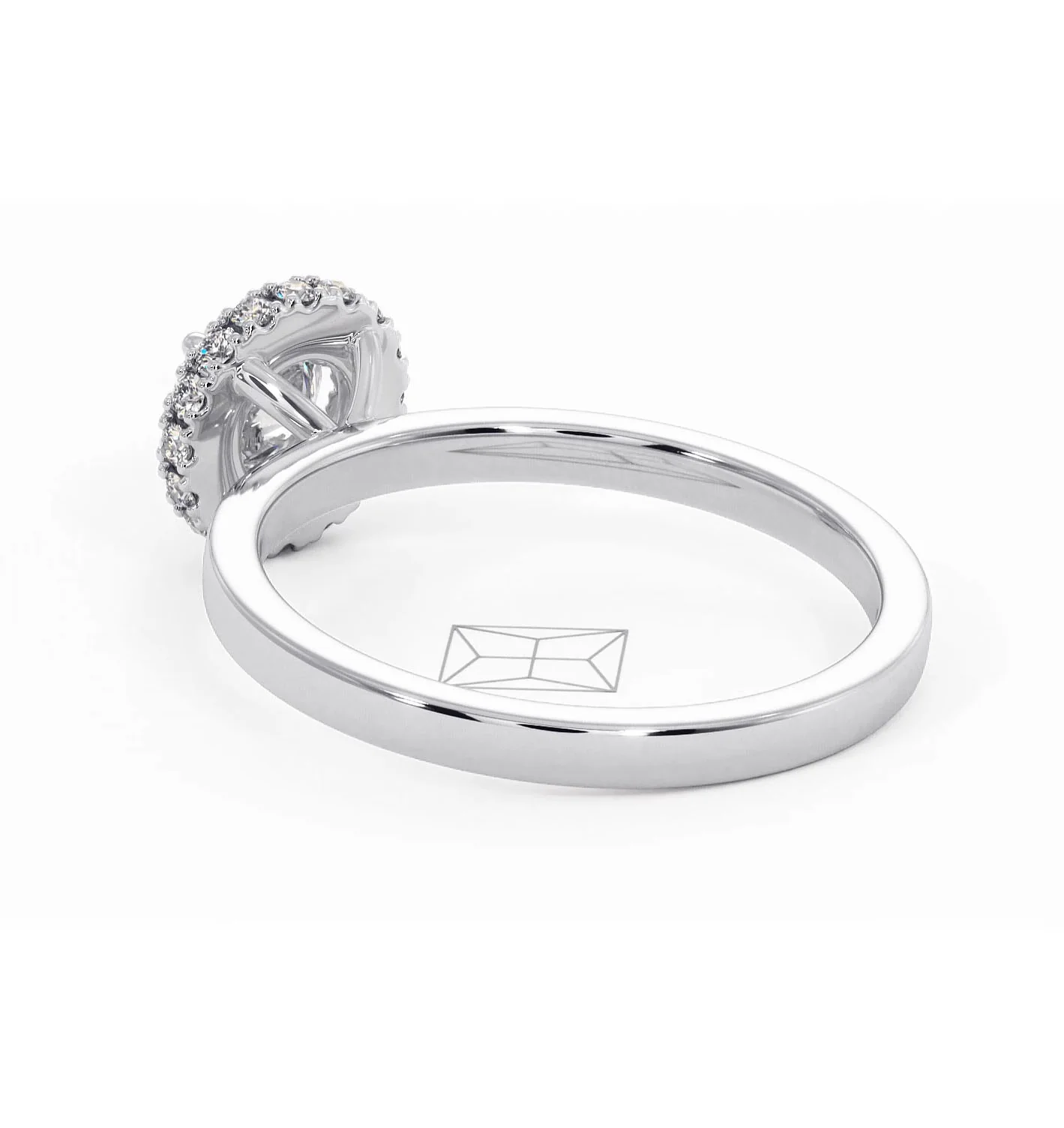 Eleanor Diamond Halo Engagement Ring in Platinum 0.65ct G/SI2 - Image 37