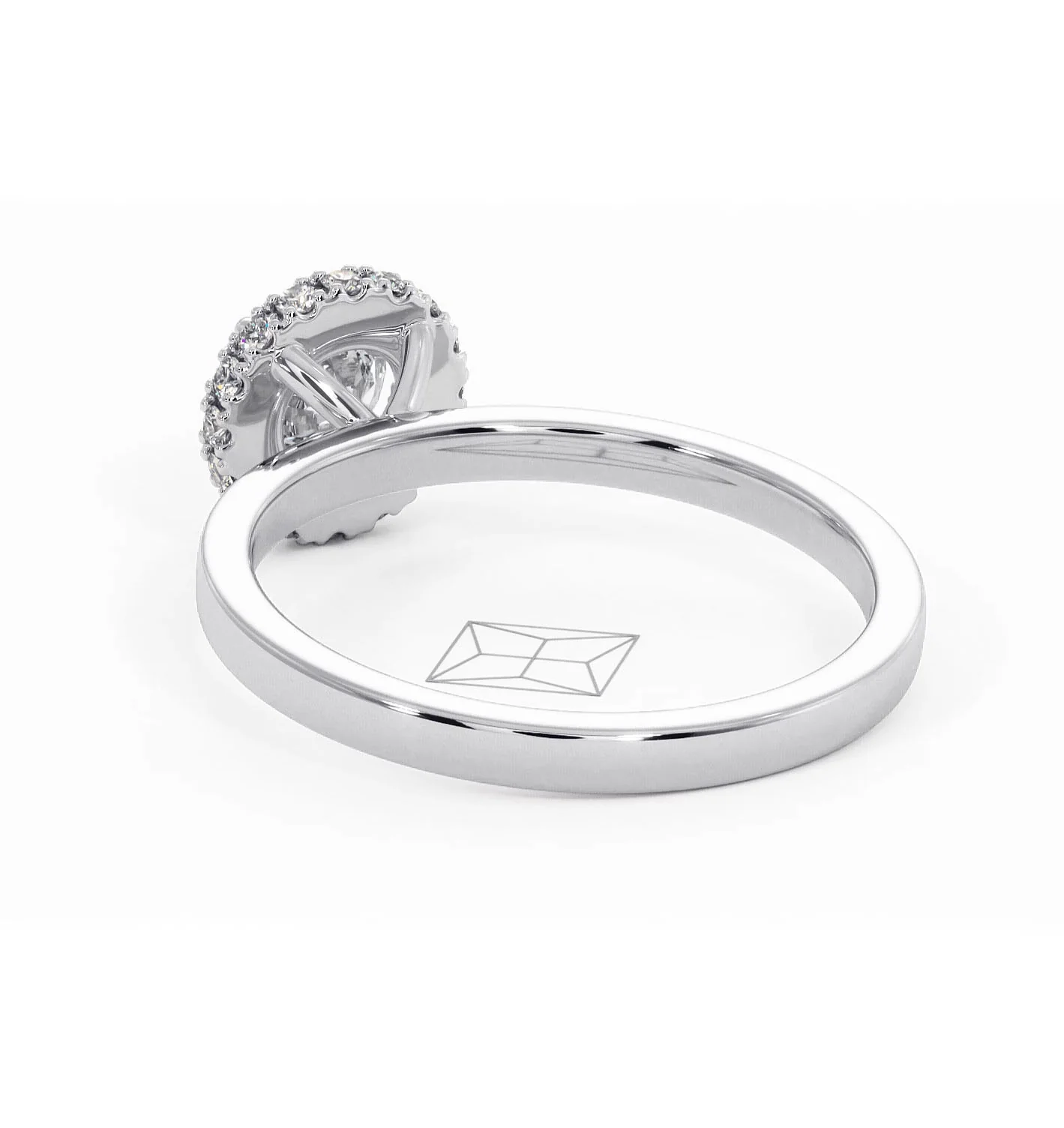 Eleanor Diamond Halo Engagement Ring in Platinum 0.65ct G/SI2 - Image 39