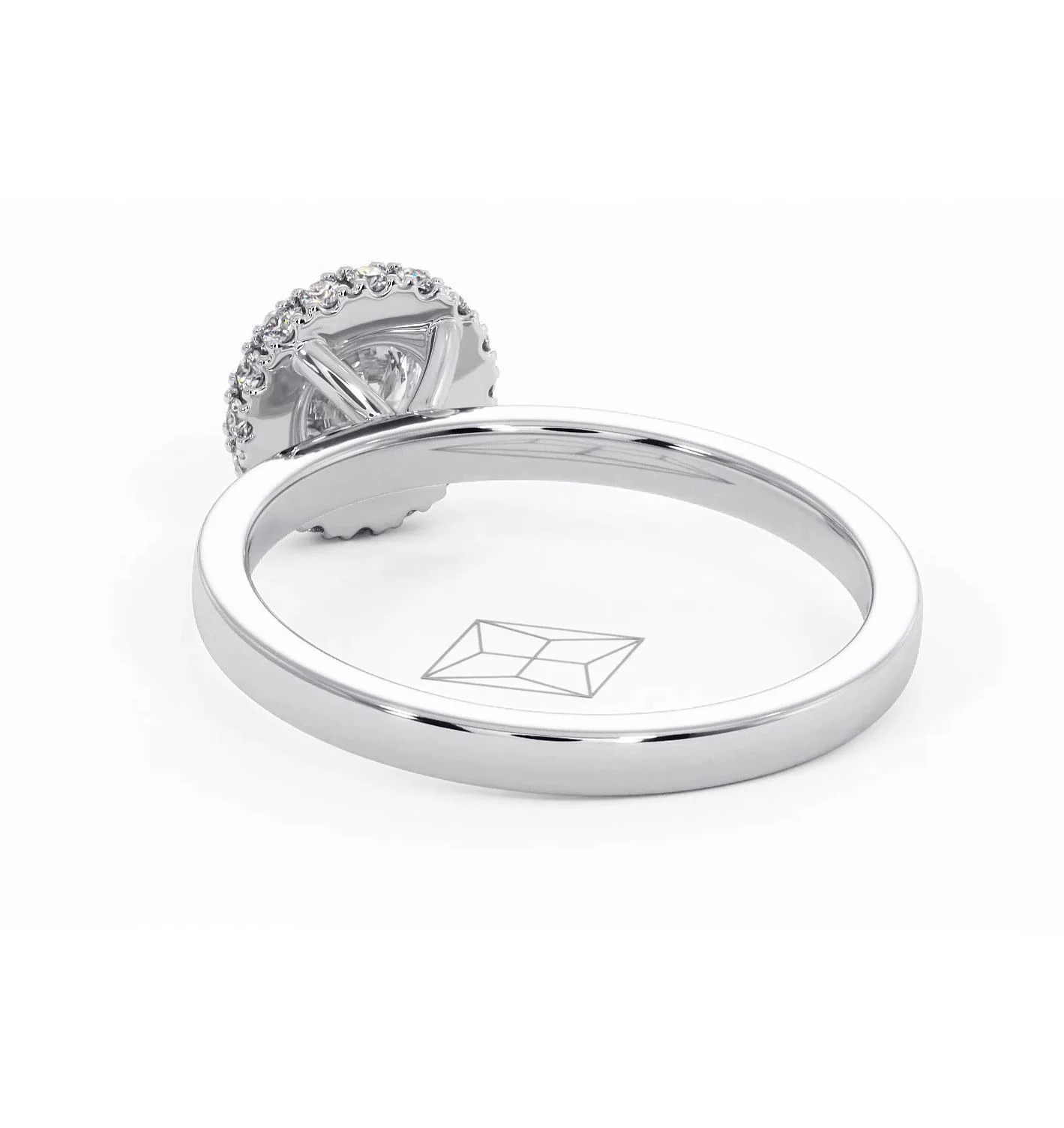 Eleanor Diamond Halo Engagement Ring in Platinum 0.65ct G/SI2 - Image 40