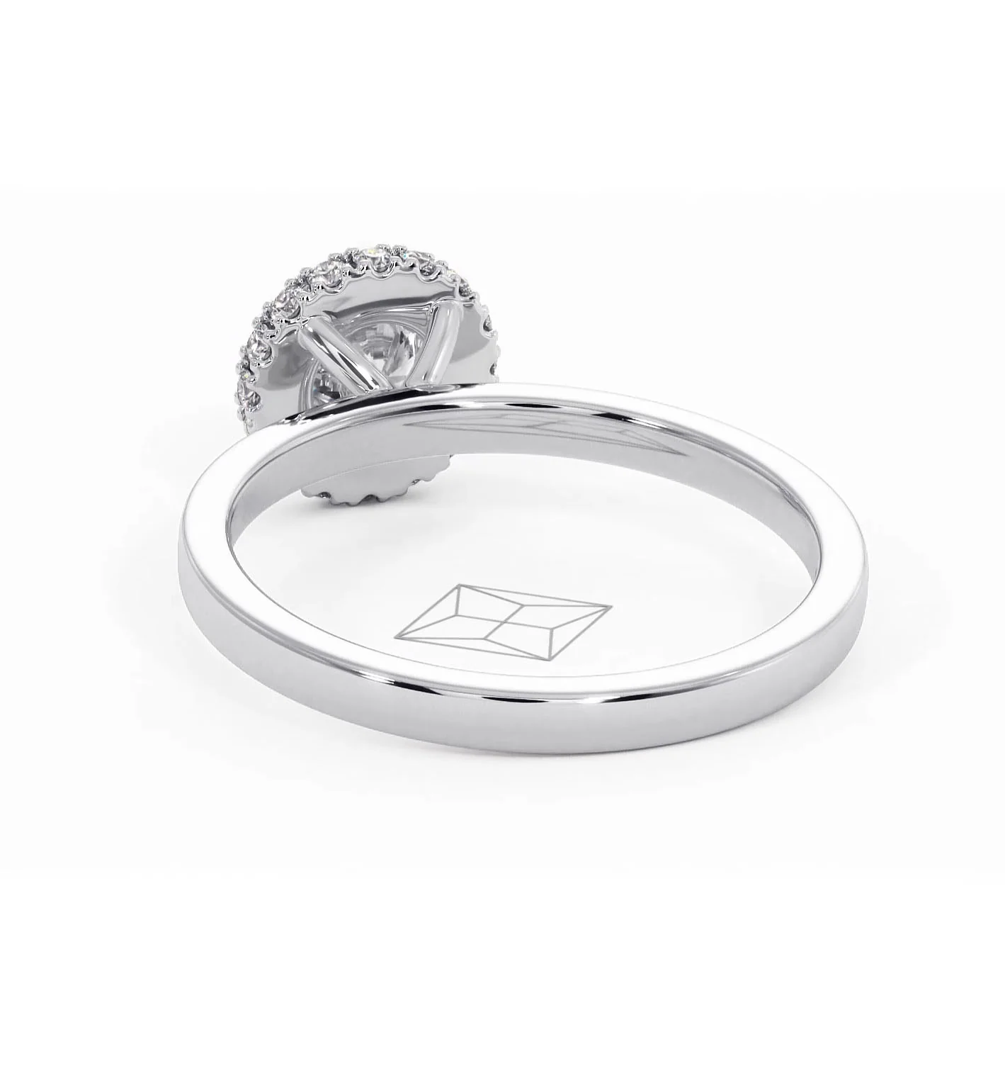 Eleanor Diamond Halo Engagement Ring in Platinum 0.65ct G/SI2 - Image 41