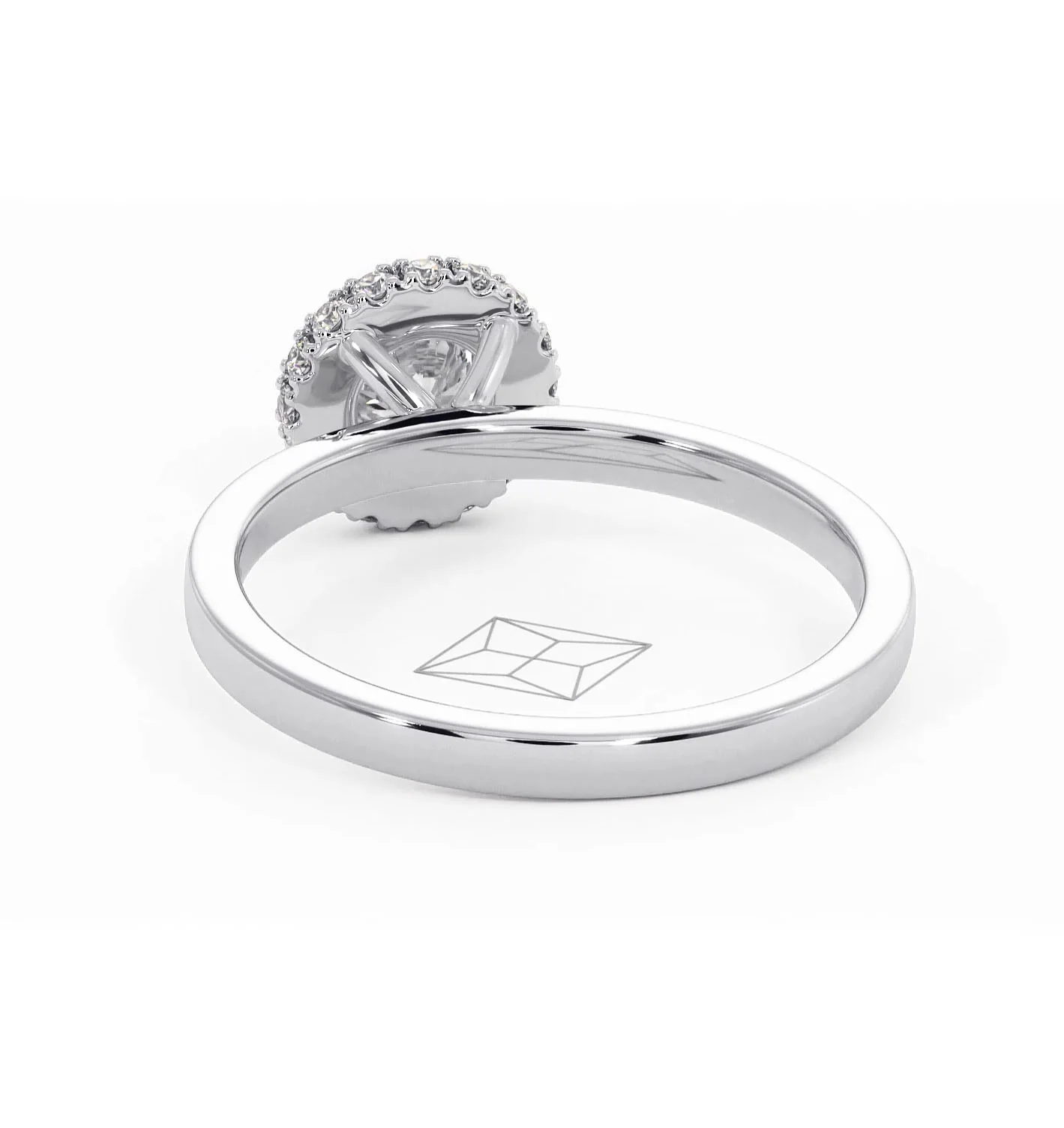 Eleanor Diamond Halo Engagement Ring in Platinum 0.65ct G/SI2 - Image 42