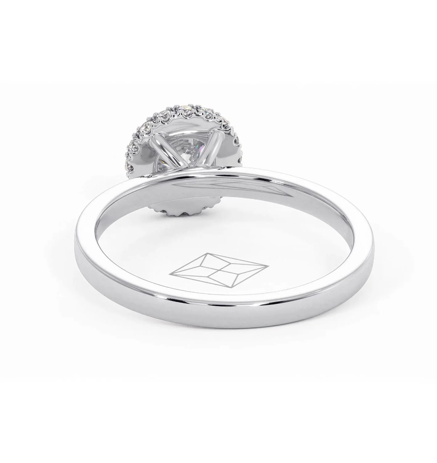 Eleanor Diamond Halo Engagement Ring in Platinum 0.65ct G/SI2 - Image 43