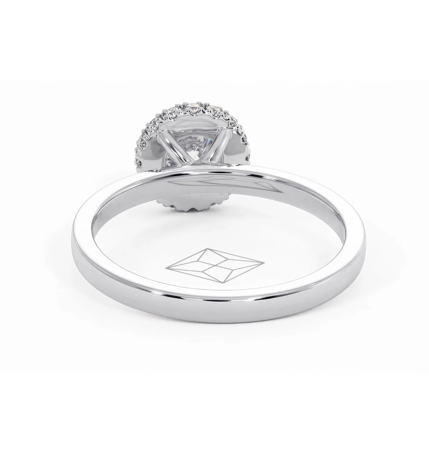 Eleanor Diamond Halo Engagement Ring in Platinum 0.65ct G/SI2 - Image 44