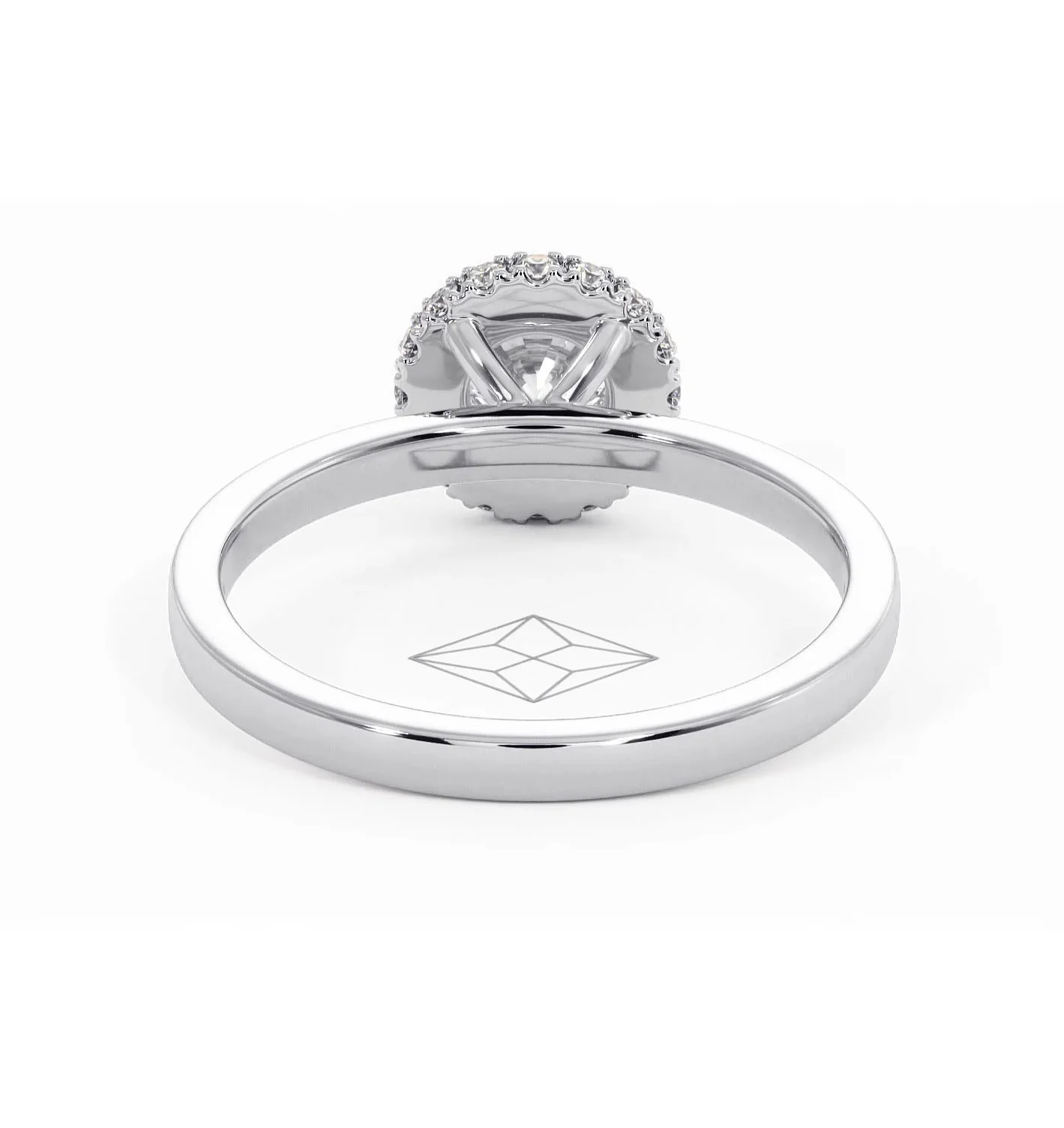 Eleanor Diamond Halo Engagement Ring in Platinum 0.65ct G/SI2 - Image 46