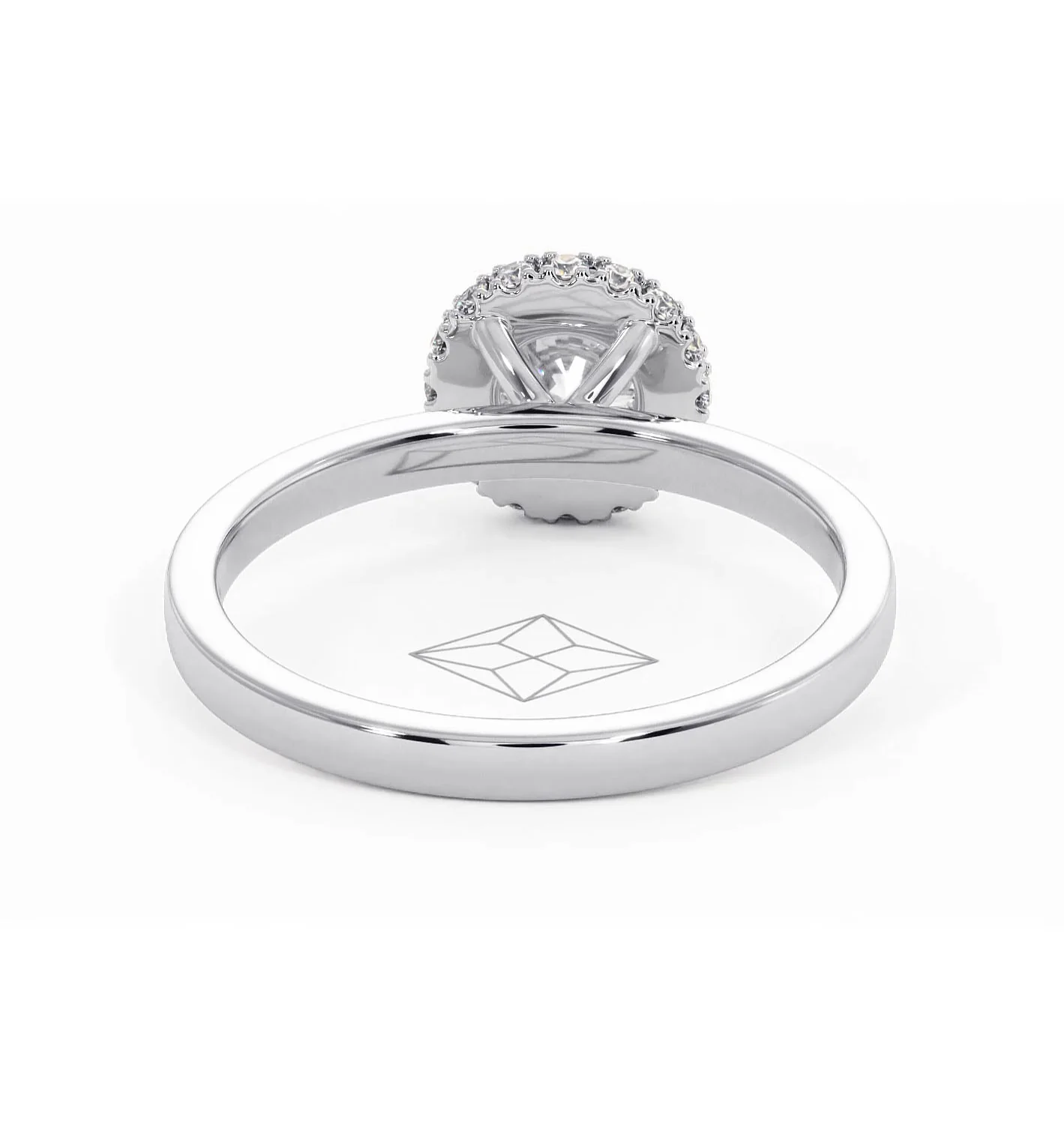 Eleanor Diamond Halo Engagement Ring in Platinum 0.65ct G/SI2 - Image 47
