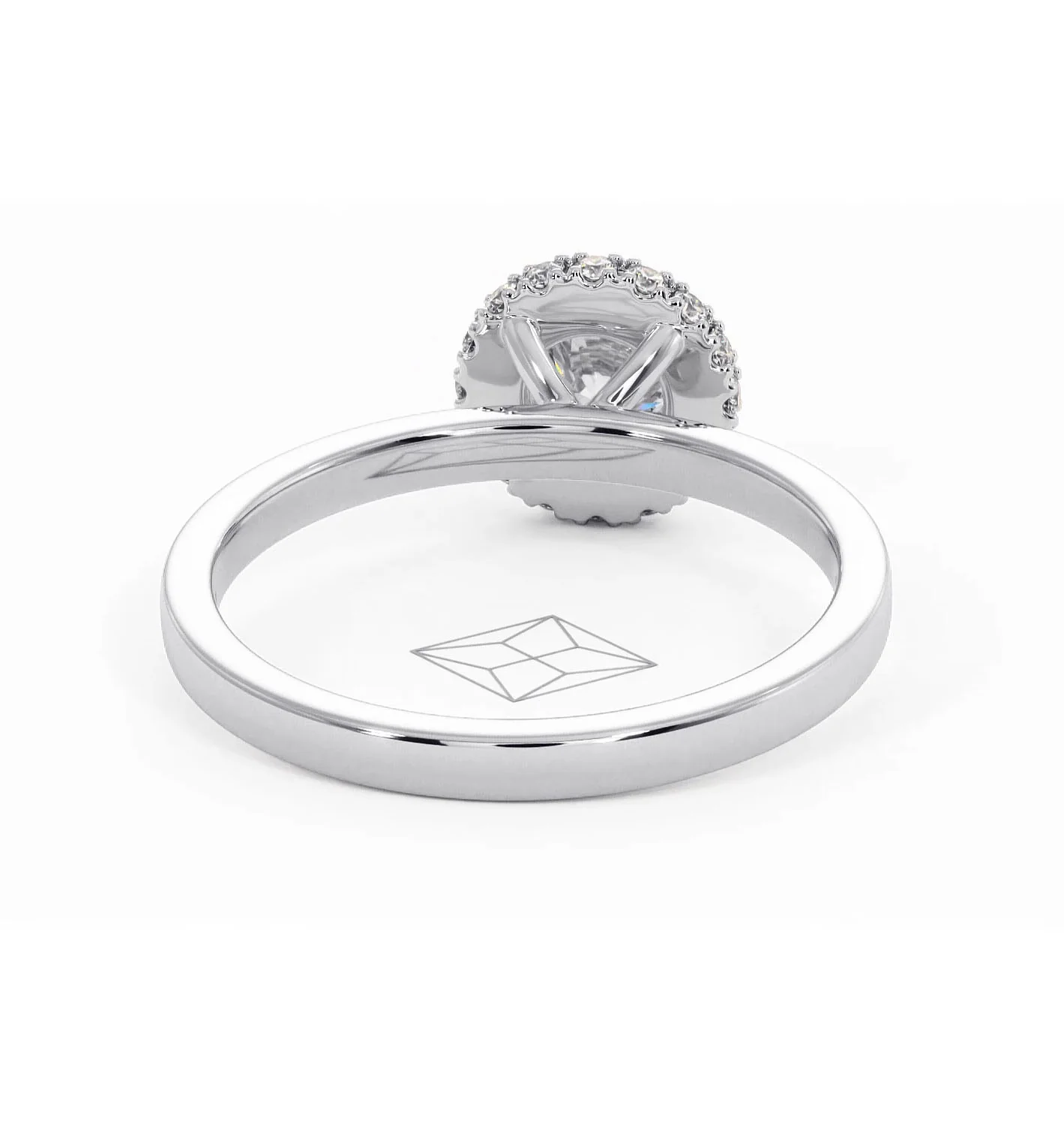 Eleanor Diamond Halo Engagement Ring in Platinum 0.65ct G/SI2 - Image 48