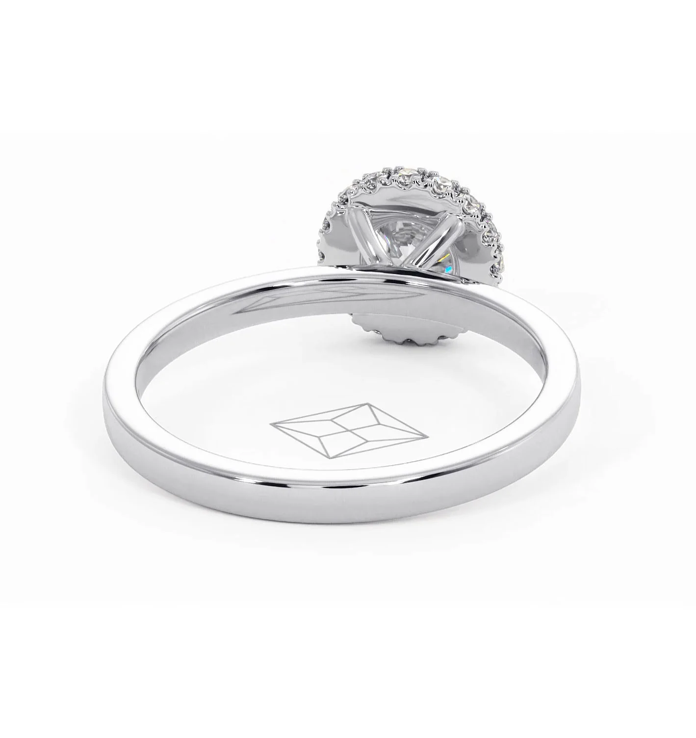 Eleanor Diamond Halo Engagement Ring in Platinum 0.65ct G/SI2 - Image 49