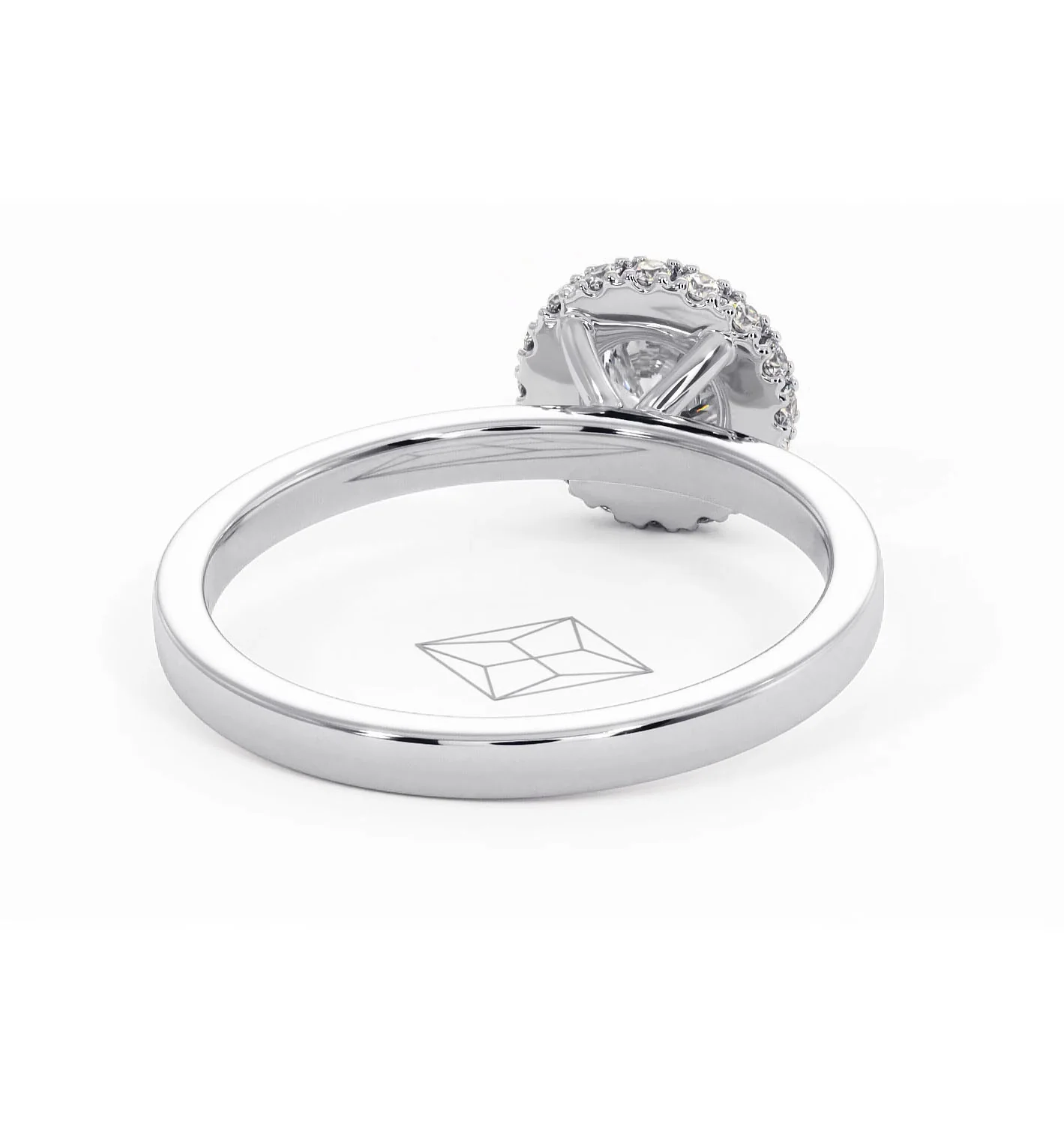 Eleanor Diamond Halo Engagement Ring in Platinum 0.65ct G/SI2 - Image 50