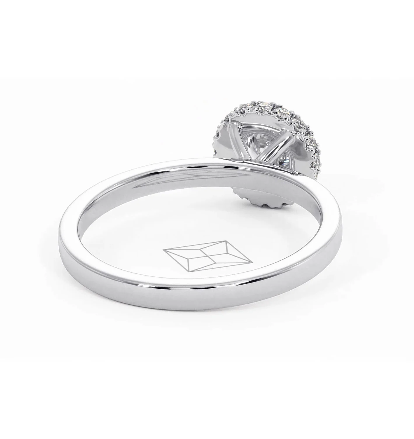 Eleanor Diamond Halo Engagement Ring in Platinum 0.65ct G/SI2 - Image 51