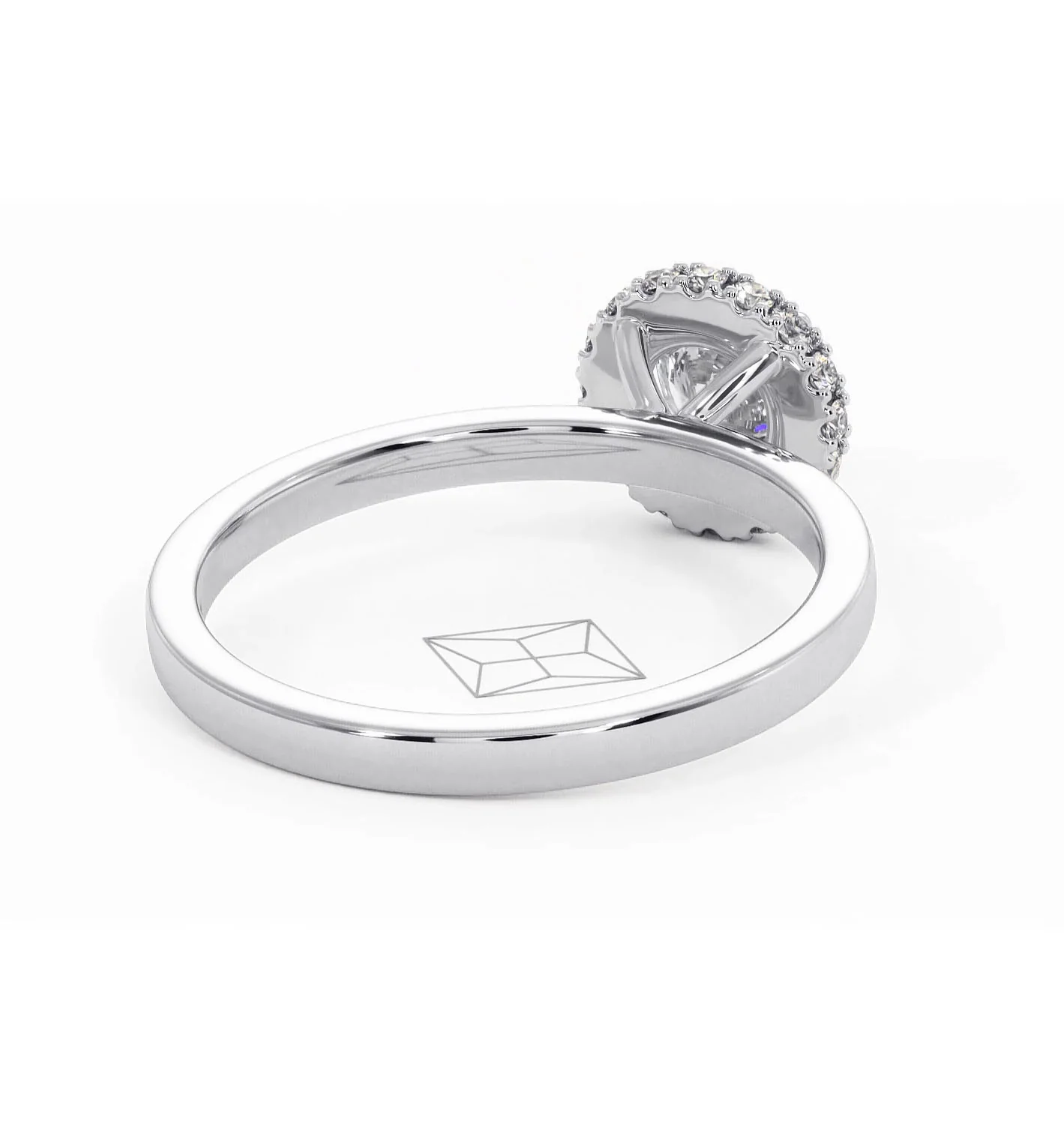 Eleanor Diamond Halo Engagement Ring in Platinum 0.65ct G/SI2 - Image 52